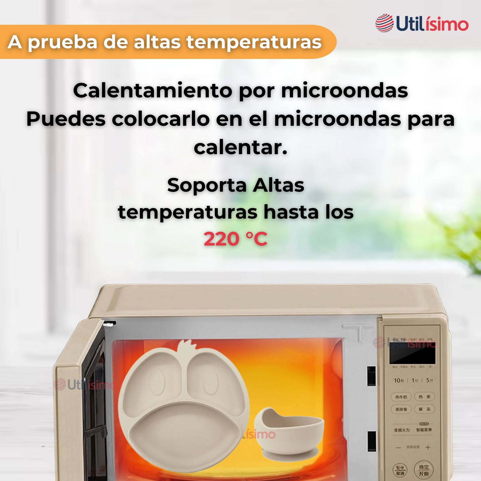 SET DE ALIMENTACIÓN BEBÉ SILICONA DE FORMAS 6 PIEZAS LIBRE BPA BEIGE - 6