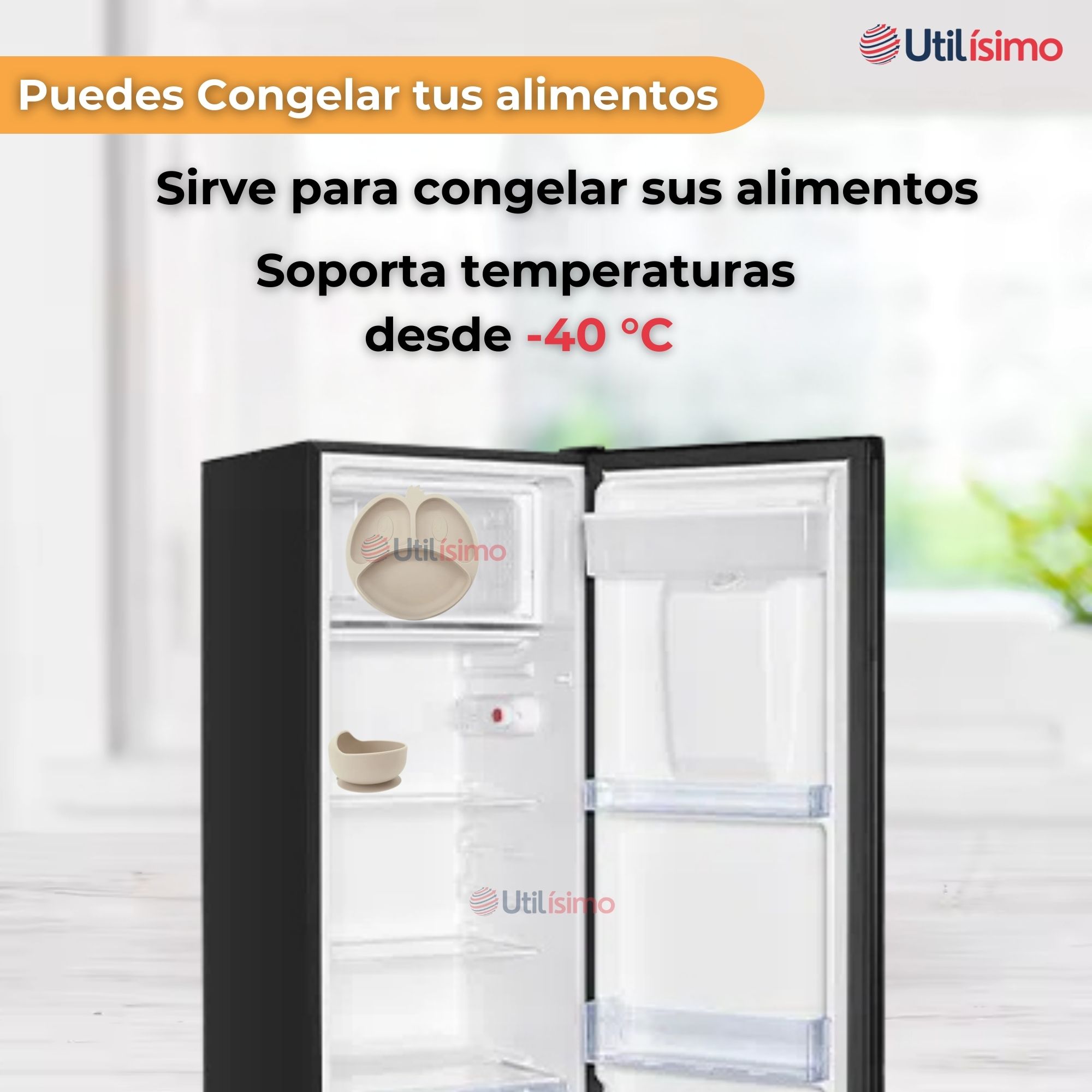 SET DE ALIMENTACIÓN BEBÉ SILICONA DE FORMAS 6 PIEZAS LIBRE BPA BEIGE - 7