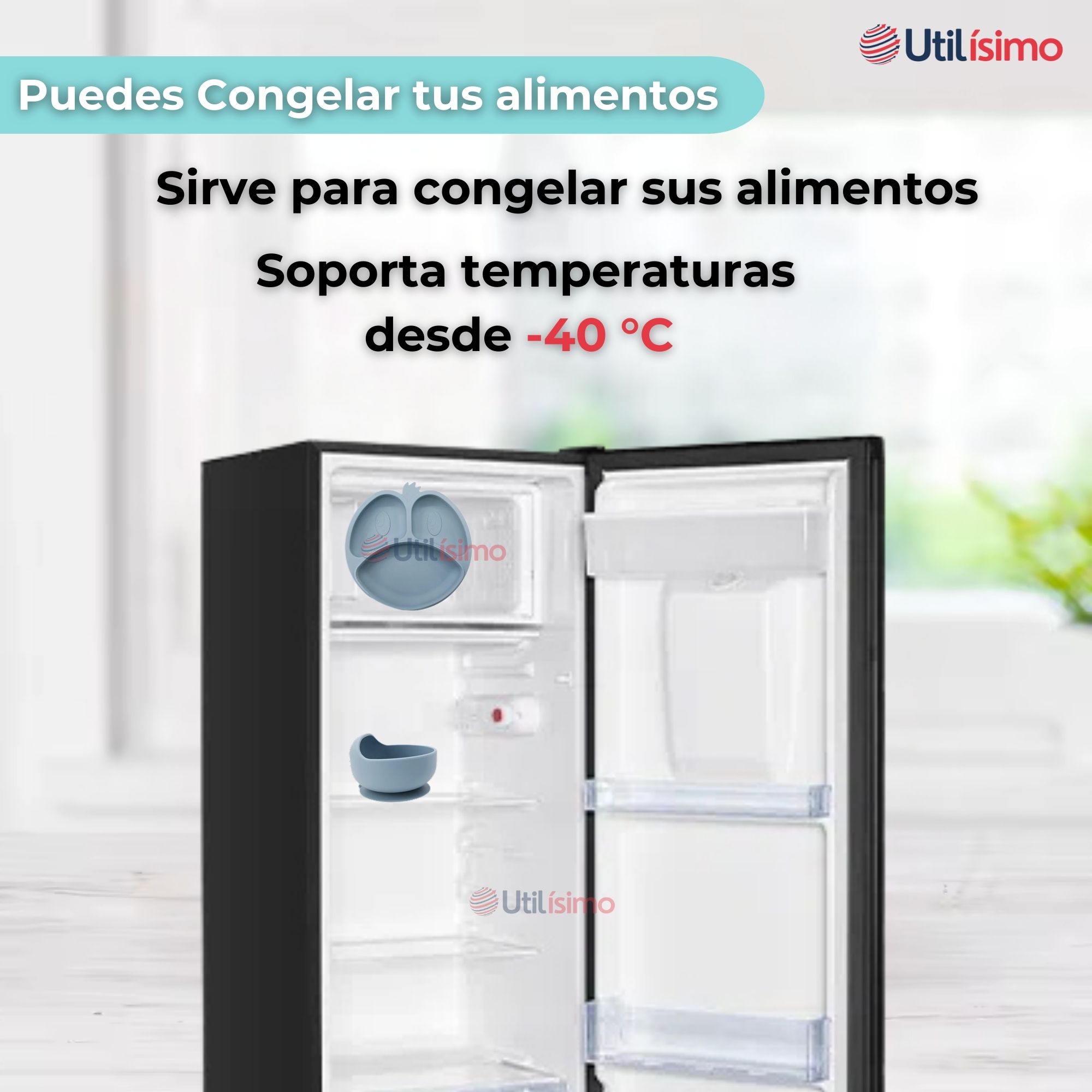 SET DE ALIMENTACIÓN BEBÉ SILICONA DE FORMAS 6 PIEZAS LIBRE BPA CELESTE - 7