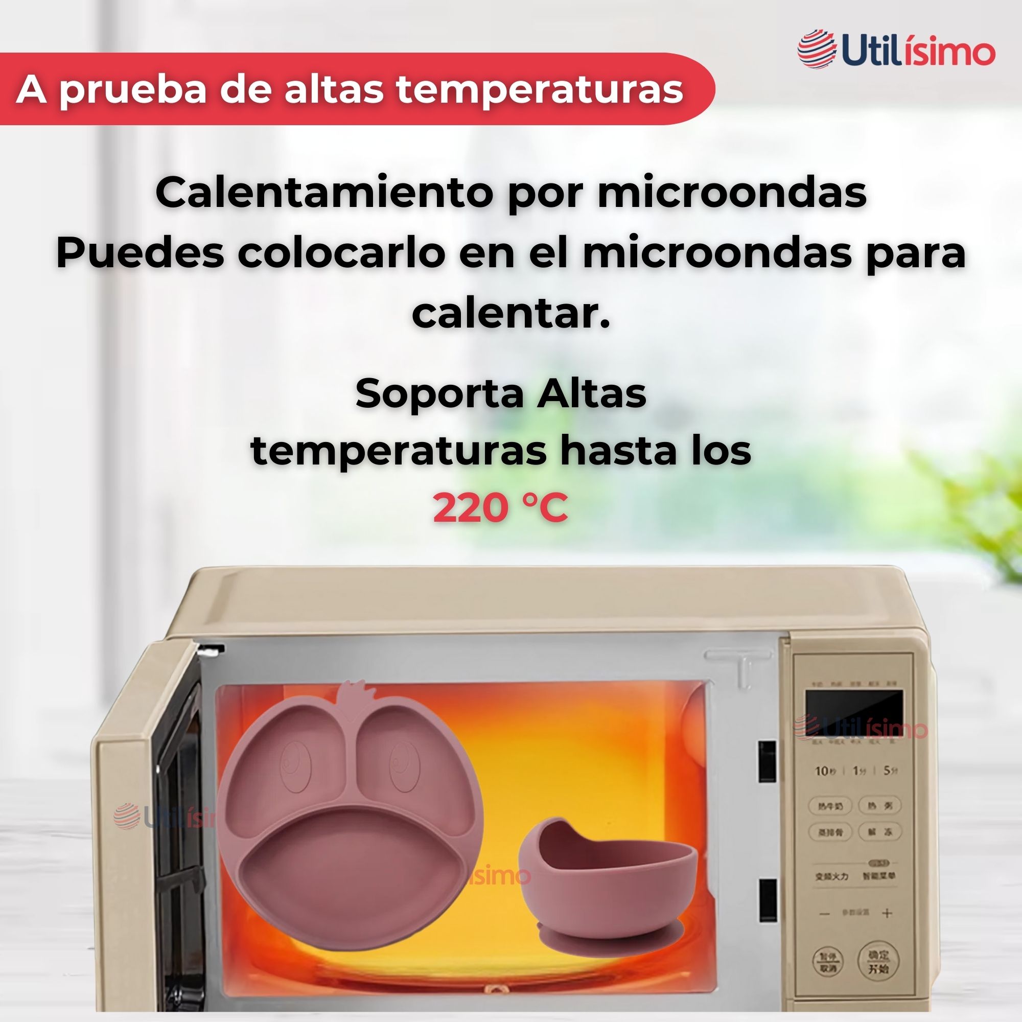 SET DE ALIMENTACIÓN BEBÉ SILICONA DE FORMAS 6 PIEZAS LIBRE BPA ROSA OSCURO - 6