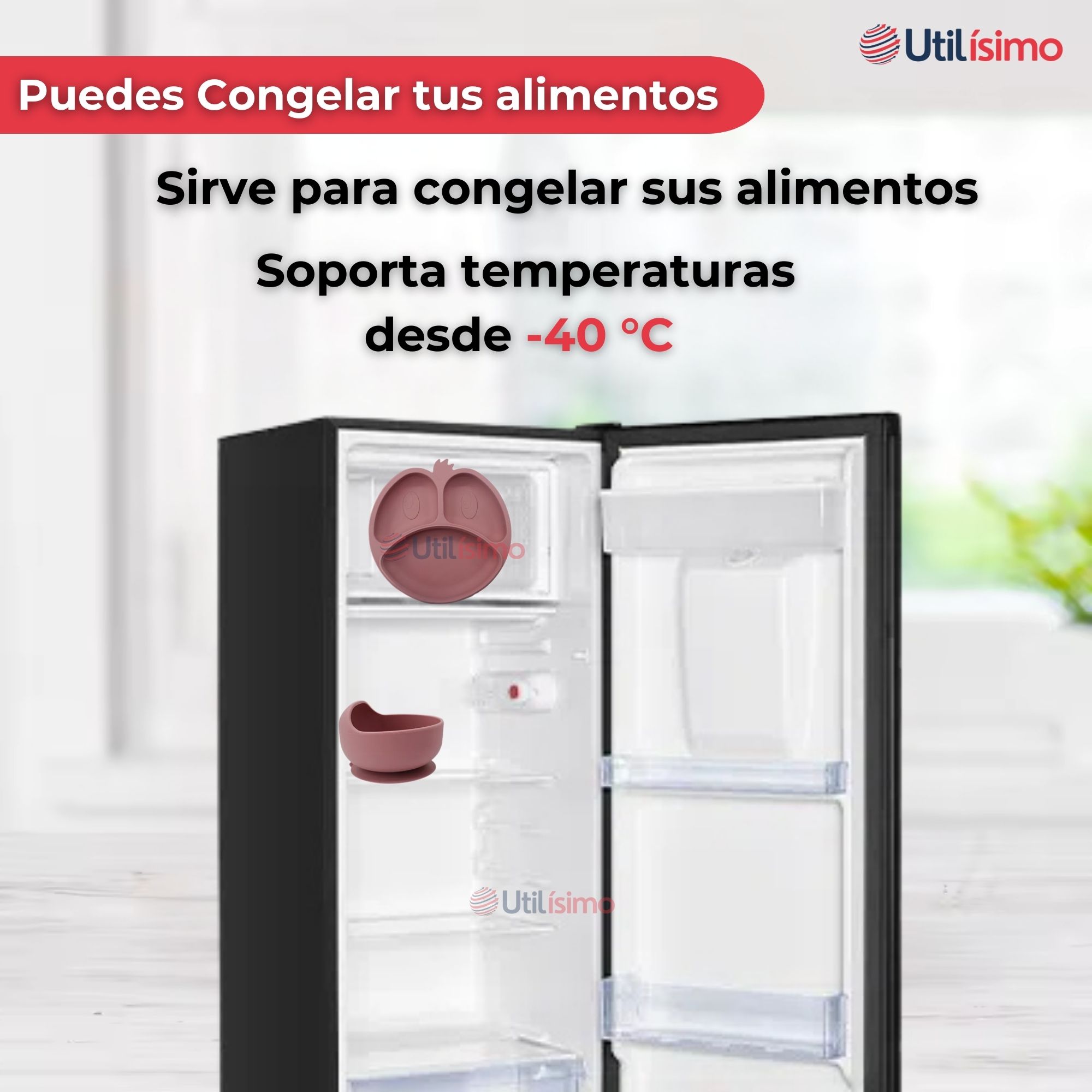 SET DE ALIMENTACIÓN BEBÉ SILICONA DE FORMAS 6 PIEZAS LIBRE BPA ROSA OSCURO - 7