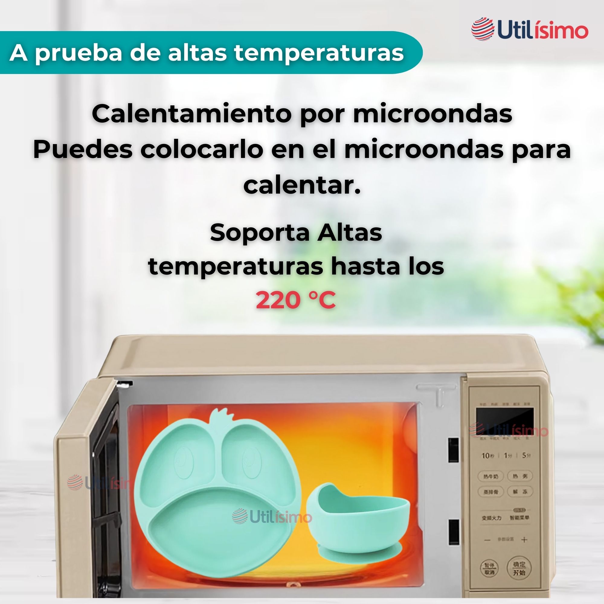 SET DE ALIMENTACIÓN BEBÉ SILICONA DE FORMAS 6 PIEZAS LIBRE BPA TURQUESA - 6