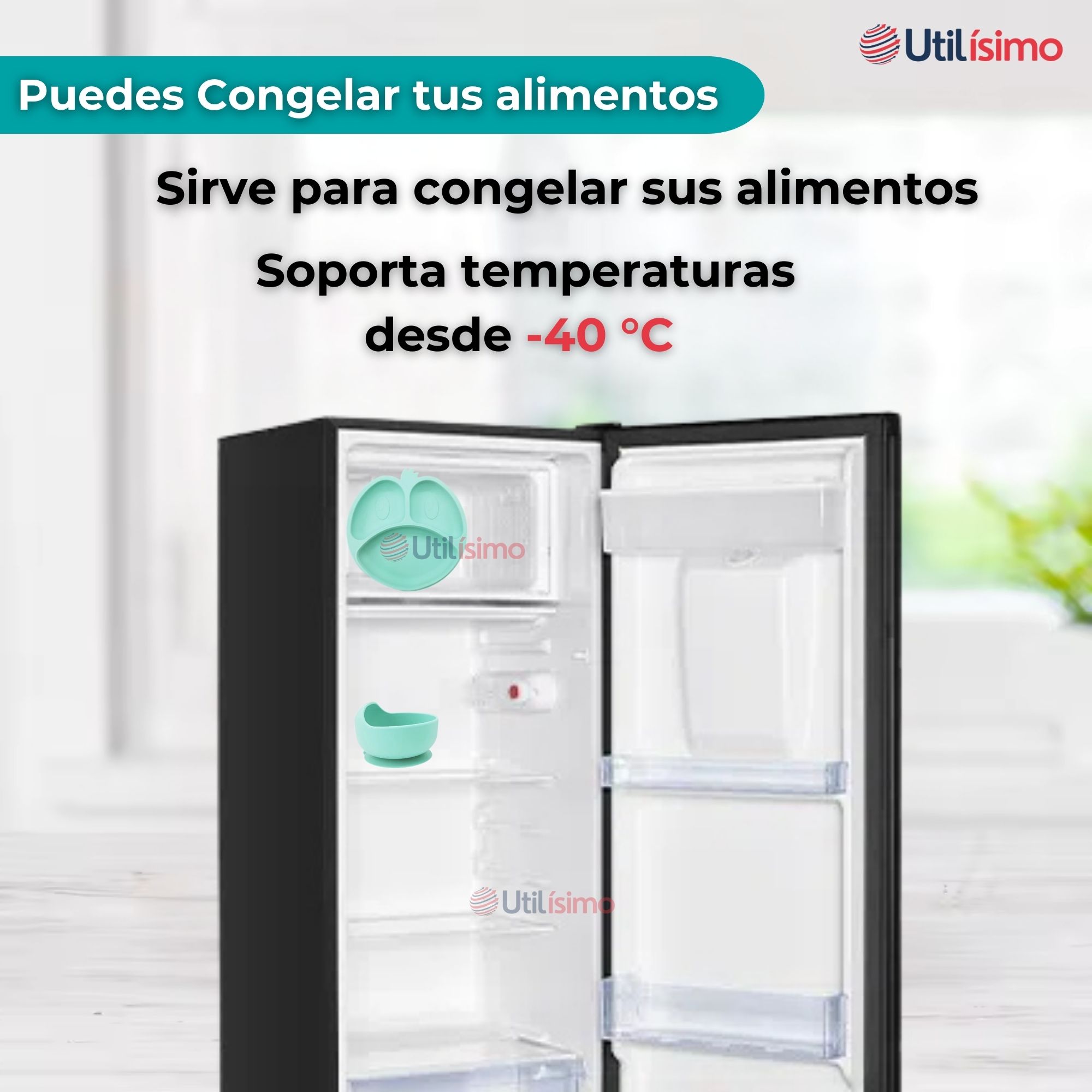 SET DE ALIMENTACIÓN BEBÉ SILICONA DE FORMAS 6 PIEZAS LIBRE BPA TURQUESA - 7