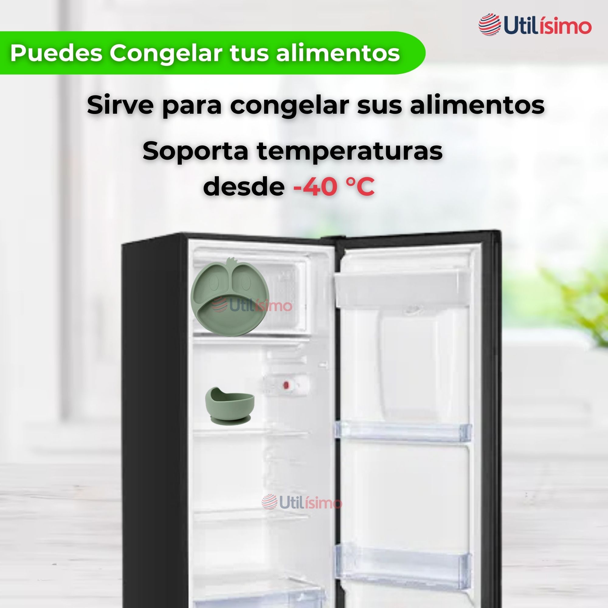 SET DE ALIMENTACIÓN BEBÉ SILICONA DE FORMAS 6 PIEZAS LIBRE BPA VERDE - 7