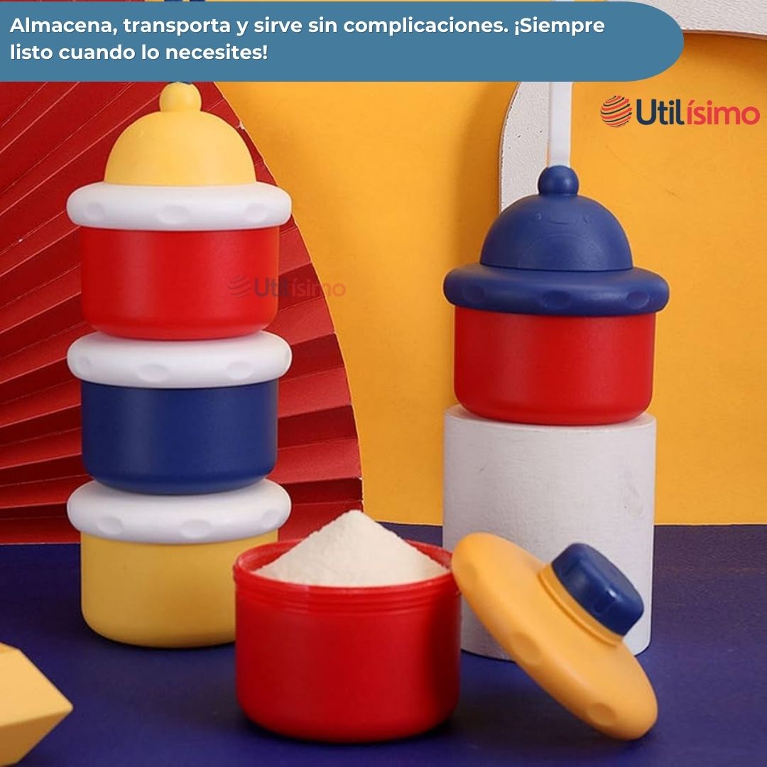 DISPENSADOR DE ALIMENTOS PORTÁTIL PARA BEBÉS MULTICAPA LIBRE DE BPA - 5