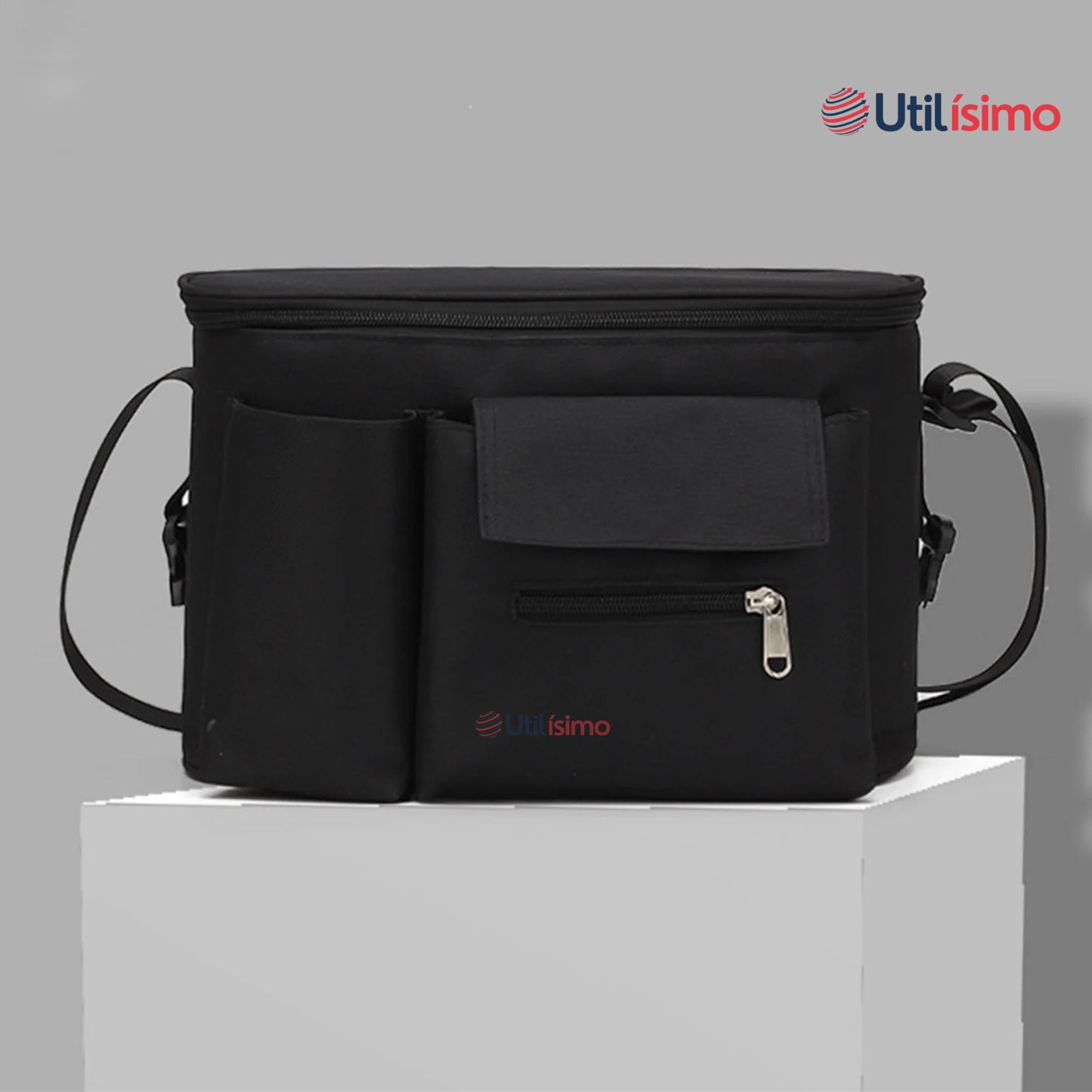 BOLSO MATERNAL MOCHILA PARA COCHE PAÑALERA BEBÉ MAMÁ NEGRO - 2