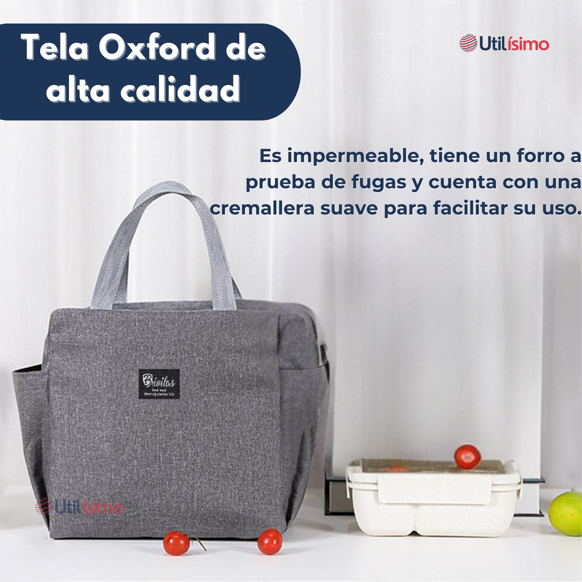 LONCHERA TÉRMICA PORTÁTIL TELA OXFORD DE GRAN CAPACIDAD CON AISLAMIENTO - 6