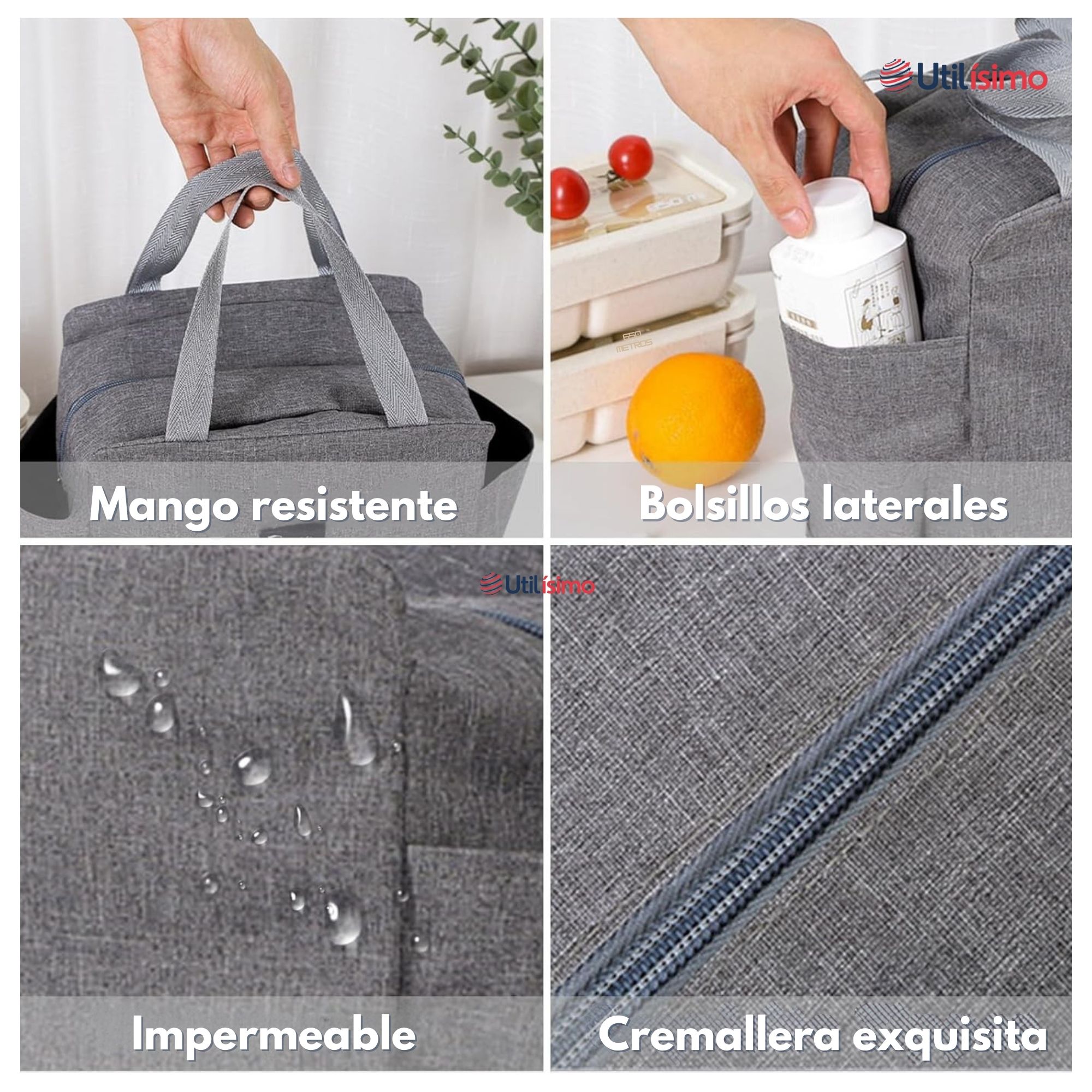 LONCHERA TÉRMICA PORTÁTIL TELA OXFORD DE GRAN CAPACIDAD CON AISLAMIENTO - 7