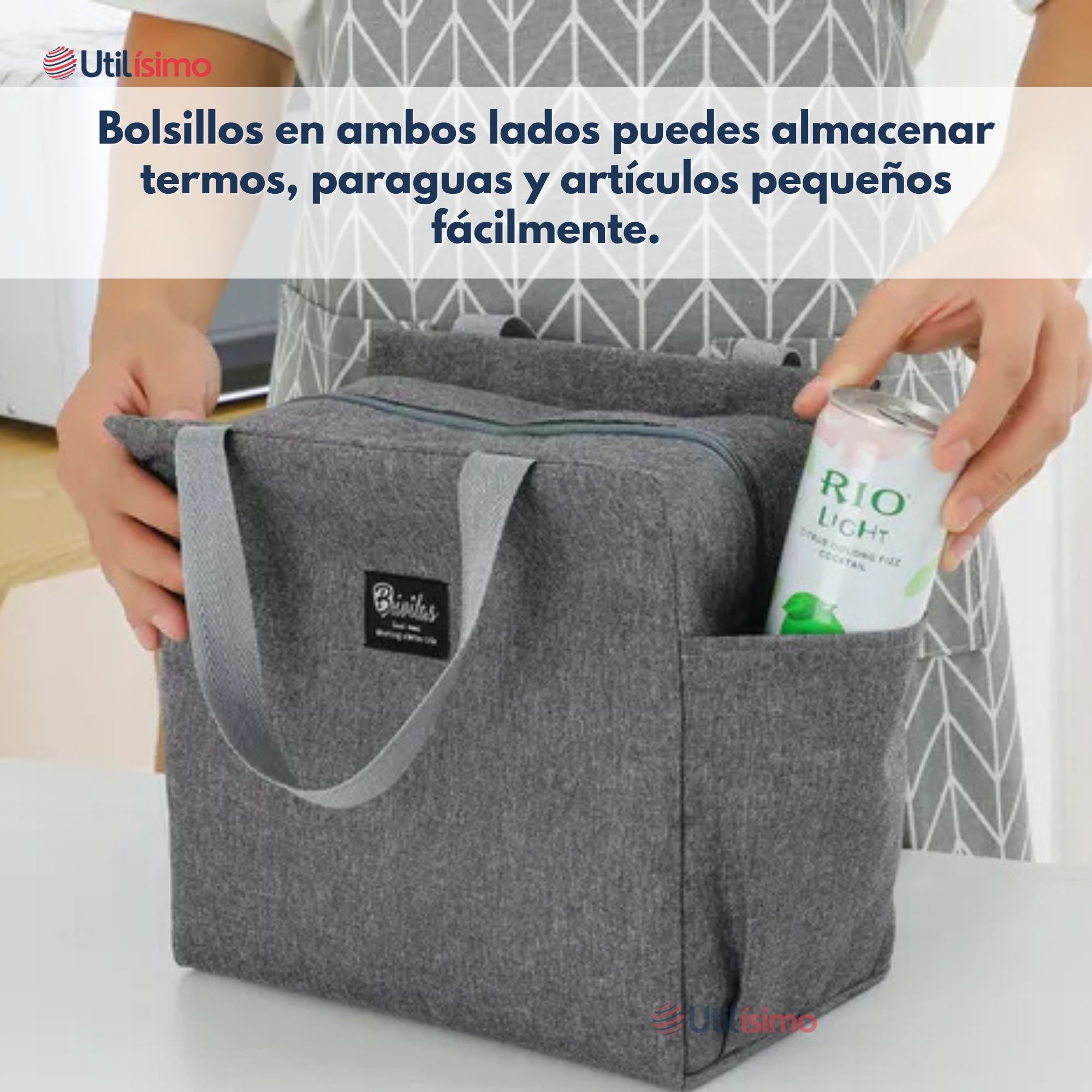 LONCHERA TÉRMICA PORTÁTIL TELA OXFORD DE GRAN CAPACIDAD CON AISLAMIENTO - 9