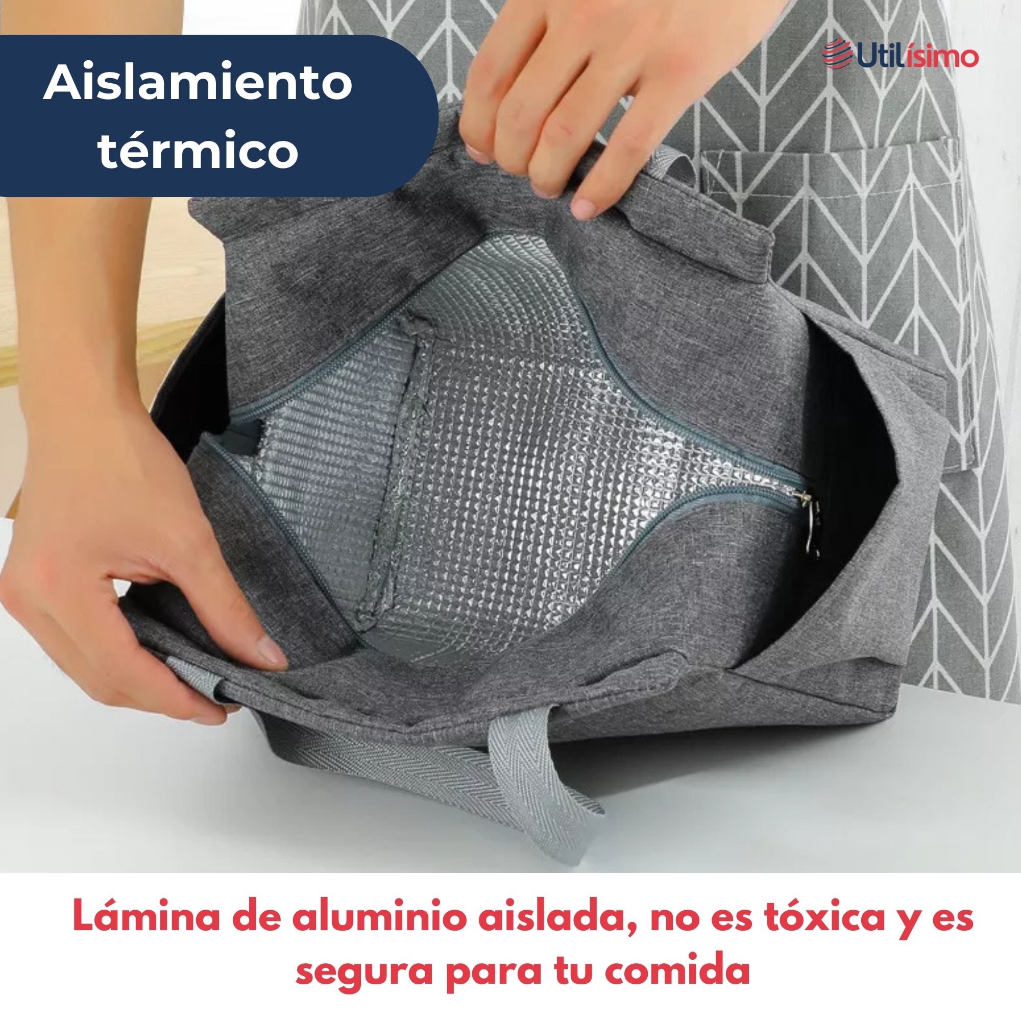 LONCHERA TÉRMICA PORTÁTIL TELA OXFORD DE GRAN CAPACIDAD CON AISLAMIENTO - 10