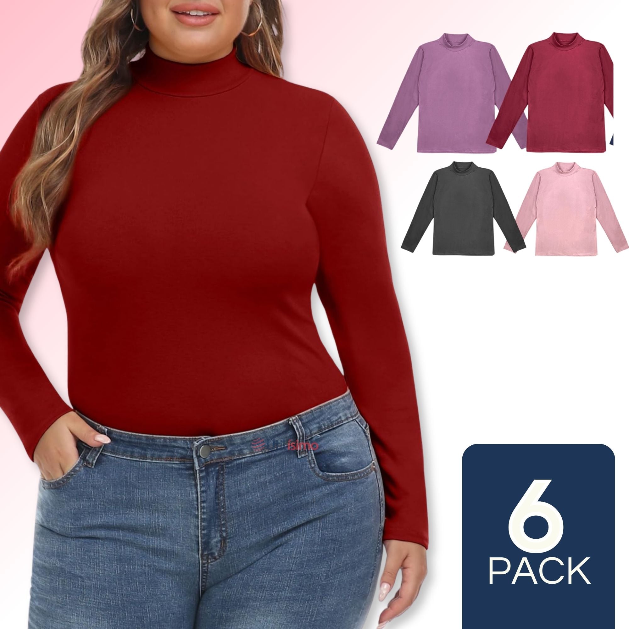 PACK 6 CAMISETA BEATLE MUJER MANGA LARGA PRIMERA CAPA POLAR - 1
