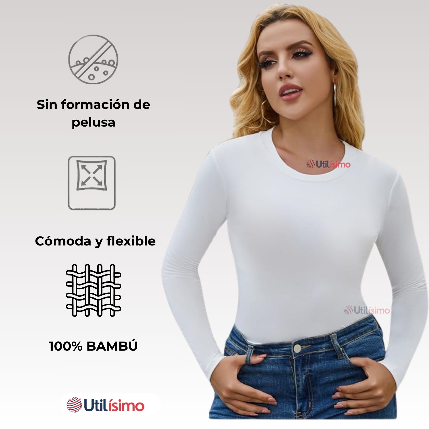 PACK 6 CAMISETAS MANGA LARGA BAMBÚ MUJER PRIMERA CAPA - 6
