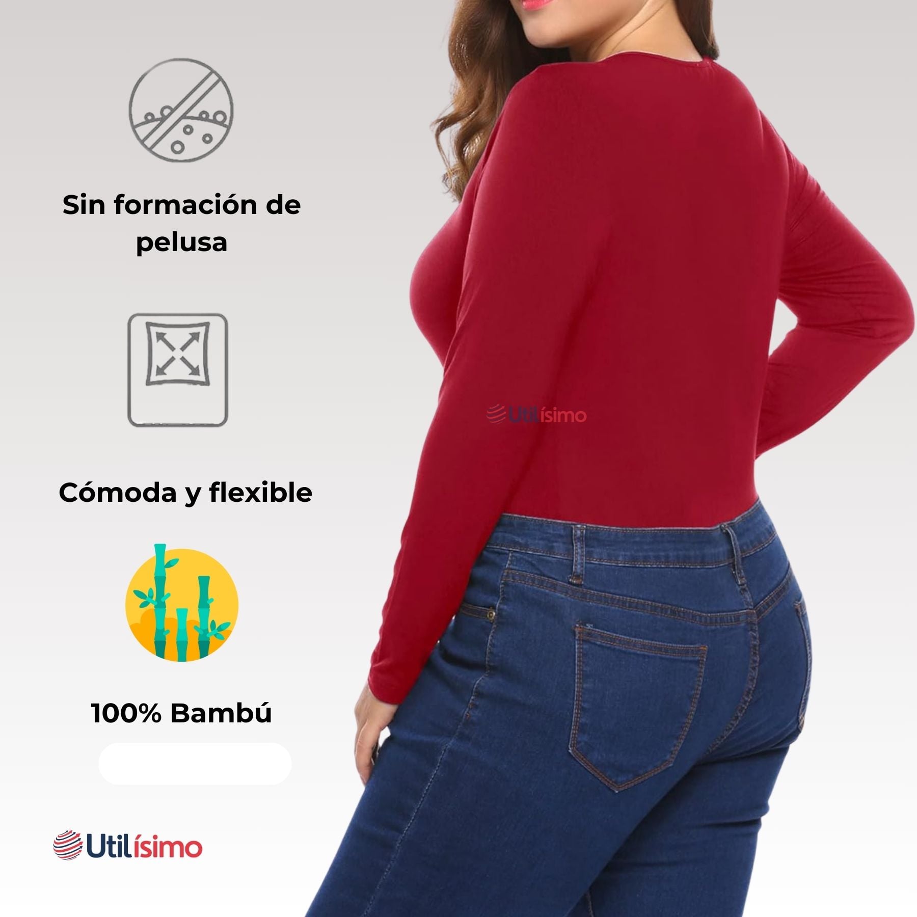 PACK 3 CAMISETA MUJER MANGA LARGA CUELLO RDONDO PRIMERA CAPA - 4
