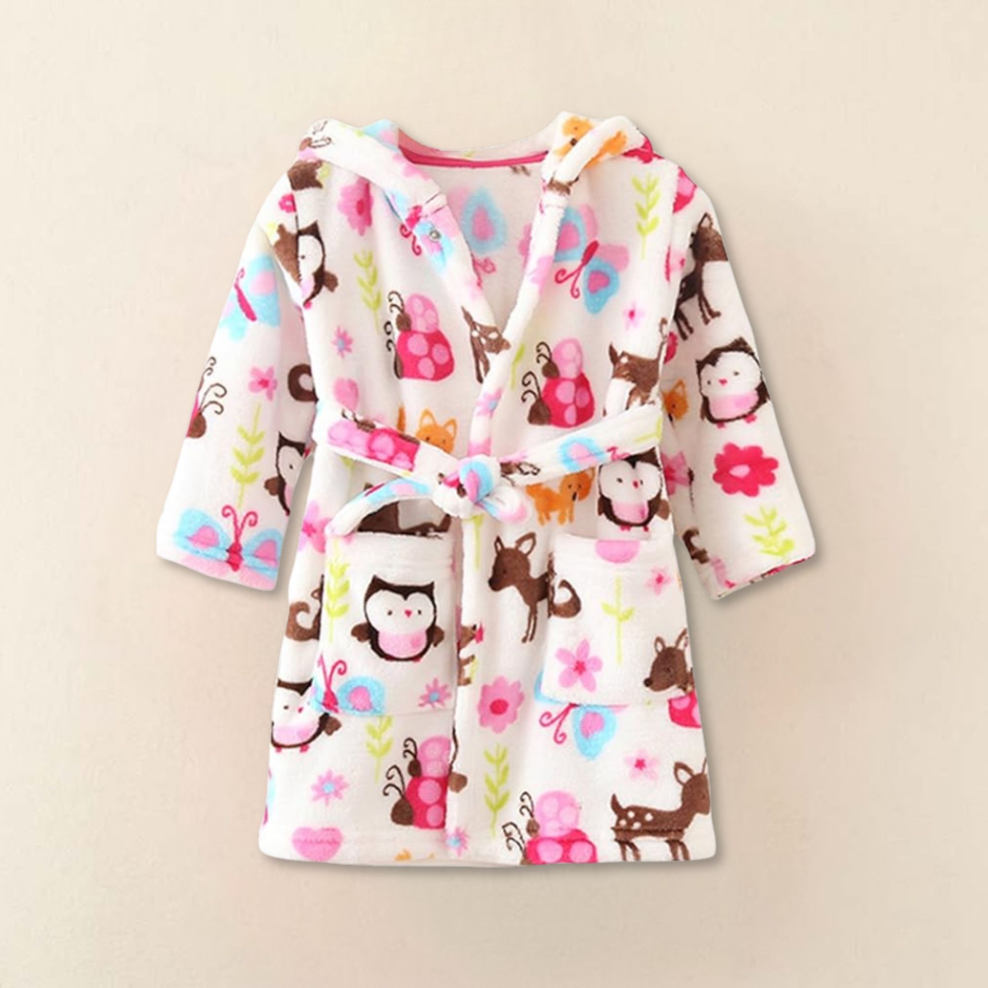 BATA DE BAÑO CON CAPUCHA Y BOLSILLOS NIÑO Y NIÑA POLAR - 7