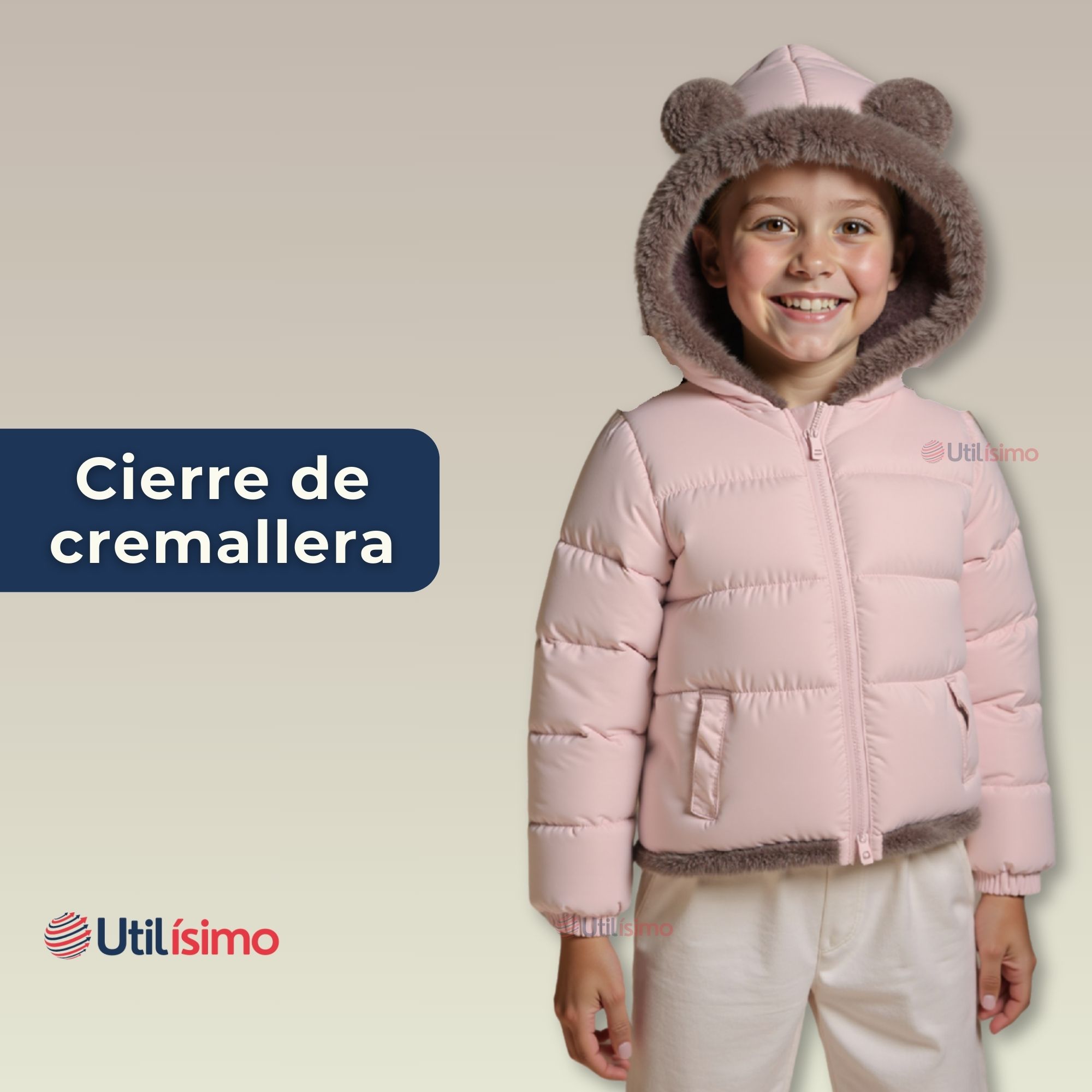 PARKA CON CAPUCHA MANGA LARGA UNICOLOR NIÑA JUMP KIDS PINK - 5
