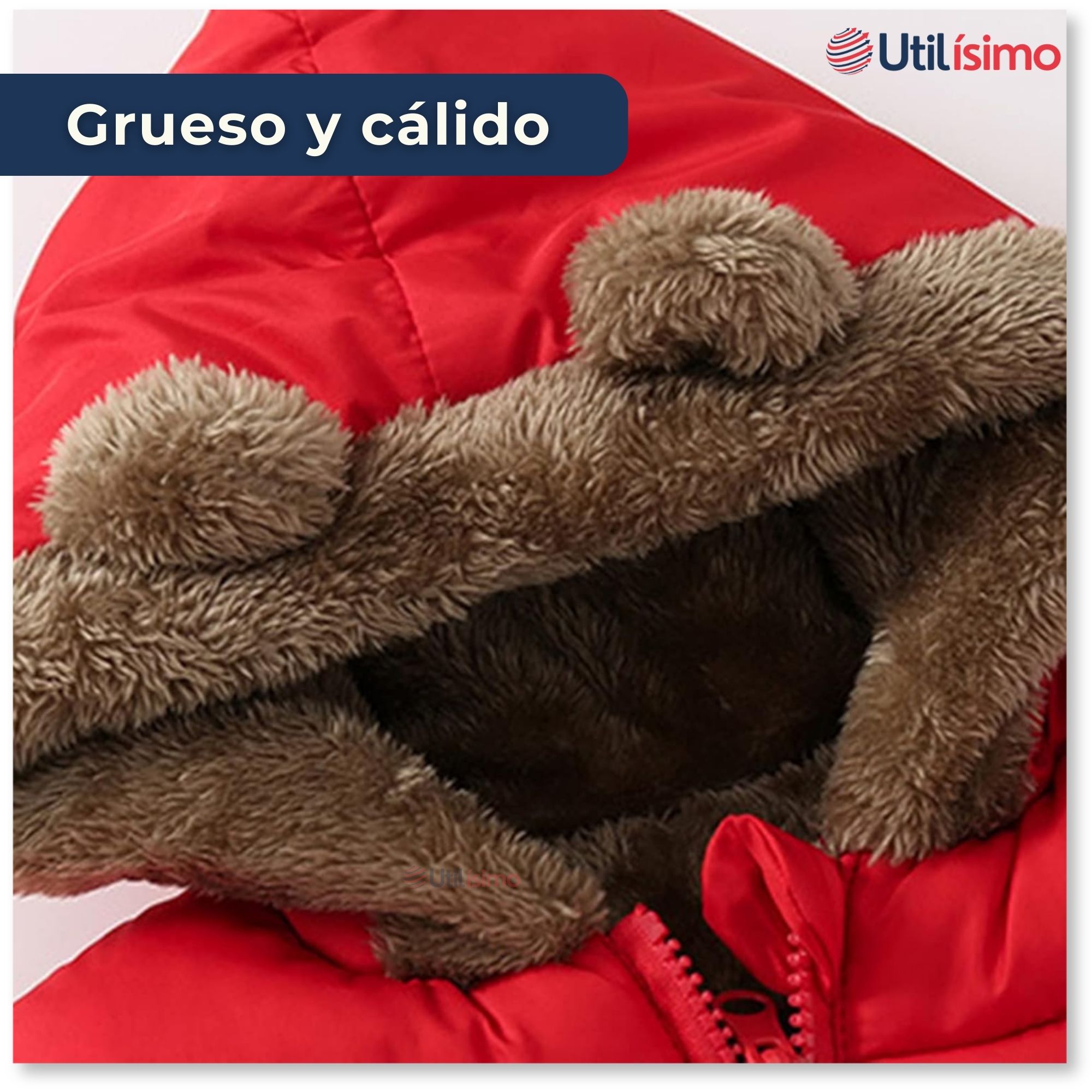 PARKA CON CAPUCHA MANGA LARGA UNICOLOR NIÑO Y NIÑA JUMP KIDS RED - 4