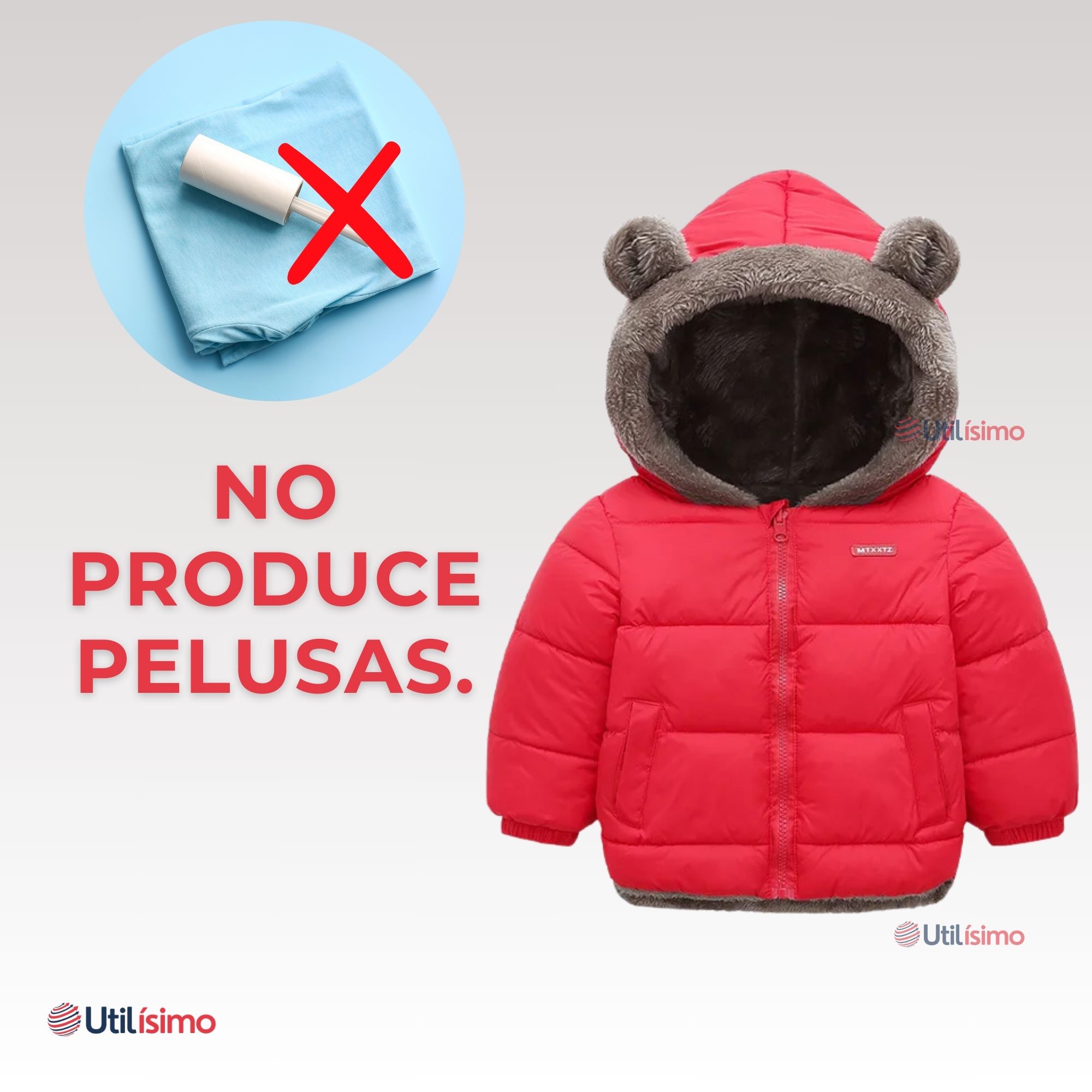 PARKA CON CAPUCHA MANGA LARGA UNICOLOR NIÑO Y NIÑA JUMP KIDS RED - 9