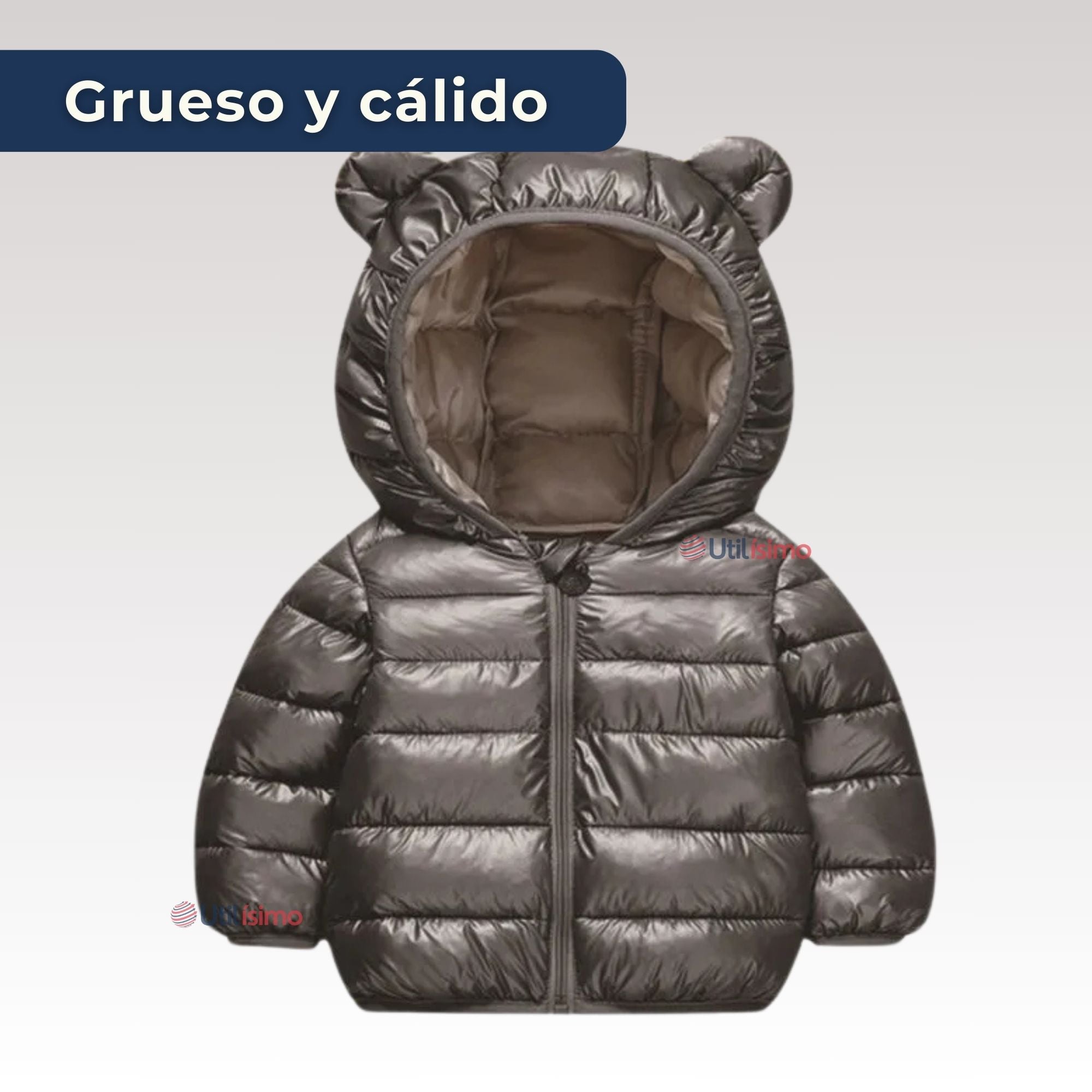 PARKA CON CAPUCHA MANGA LARGA NIÑO Y NIÑA JUMP KIDS  BLACK METALLIC - 3