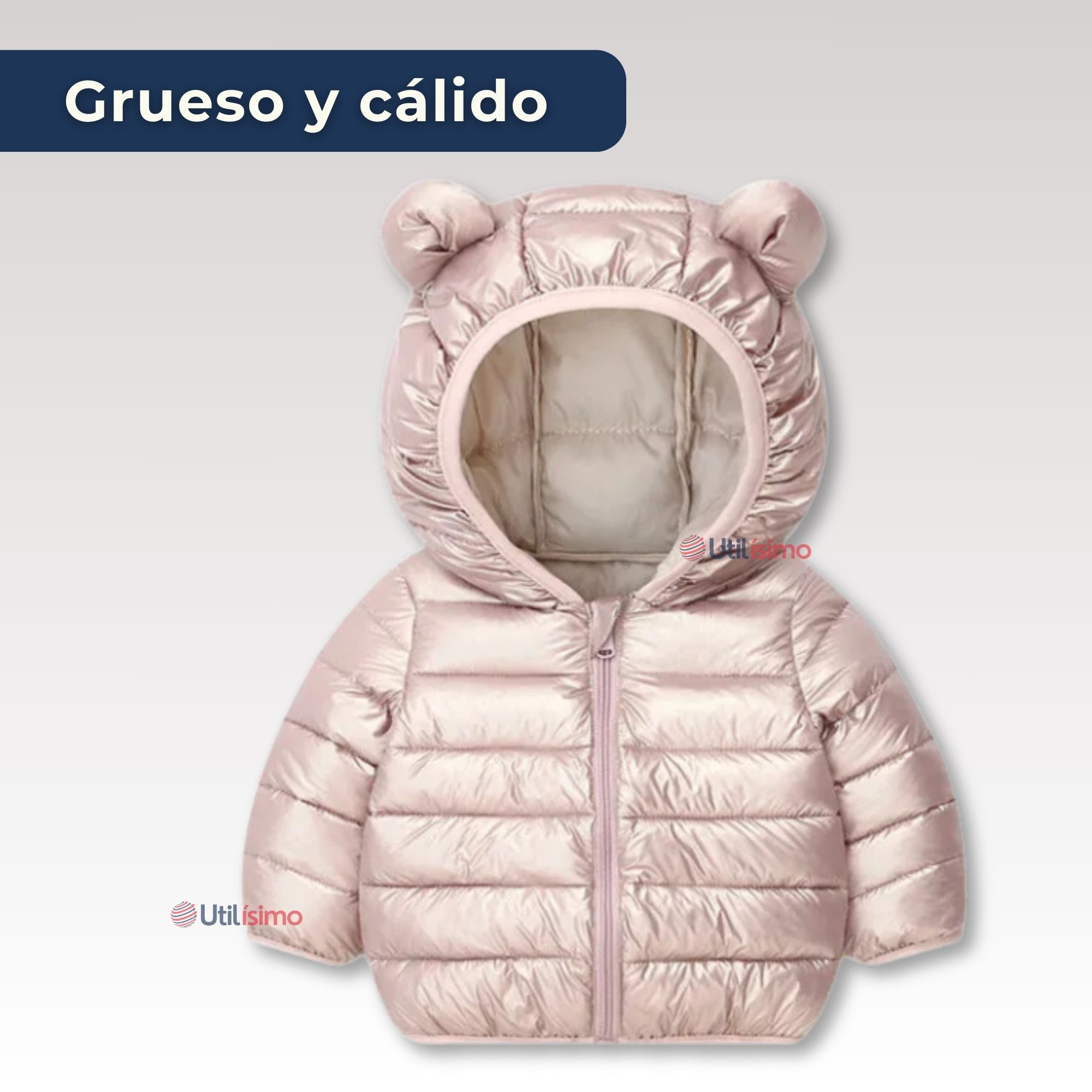 PARKA CON CAPUCHA MANGA LARGA NIÑA JUMP KIDS METALLIC PINK - 3