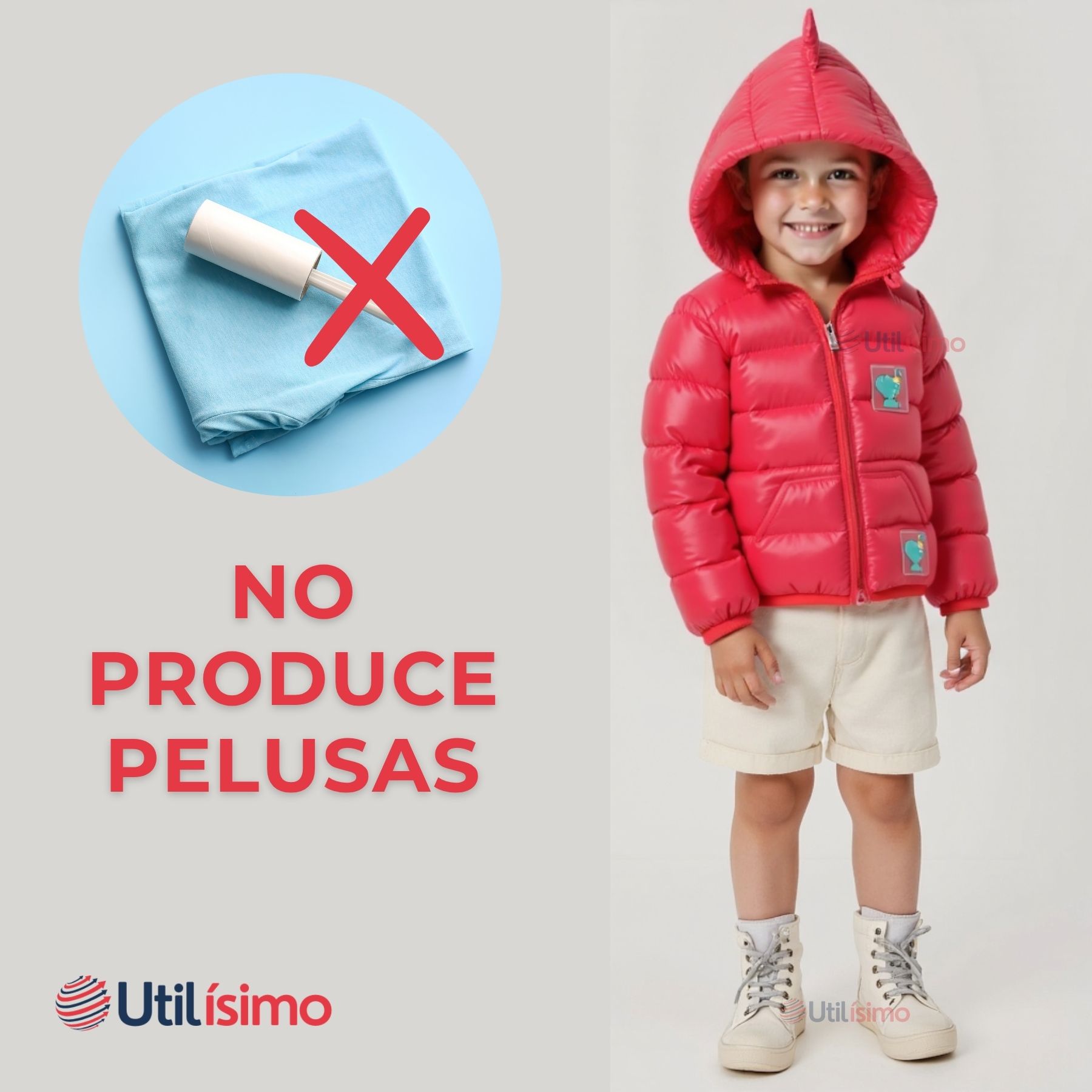 PARKA DINOSAURIO CON CAPUCHA MANGA LARGA NIÑO JUMP KIDS EN COLOR ROJO DINOSAURIO - 7