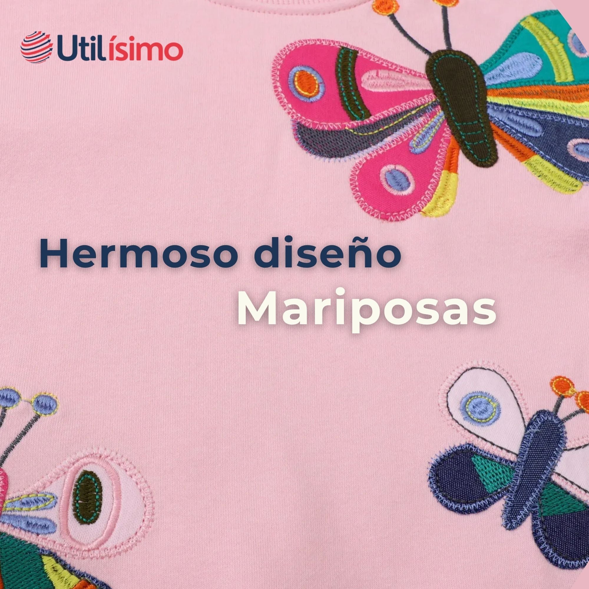 POLERÓN NIÑA MANGA LARGA 100% ALGODÓN ROSA MARIPOSA - 3