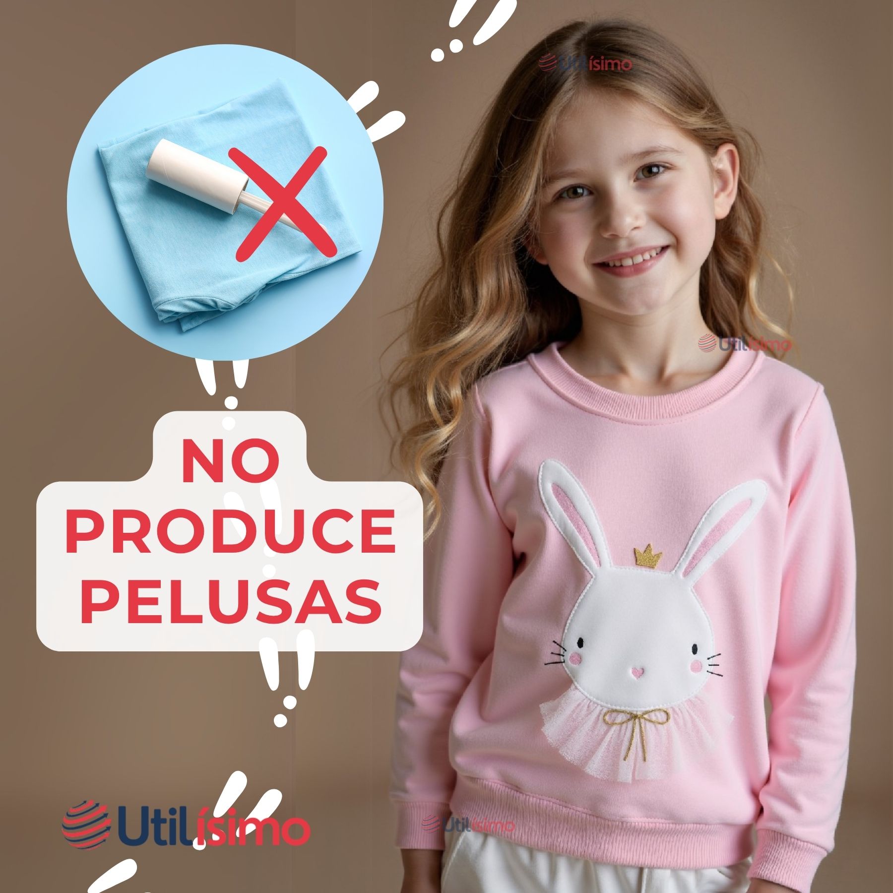 POLERÓN NIÑA MANGA LARGA 100% ALGODÓN ROSADO CONEJITO - 7