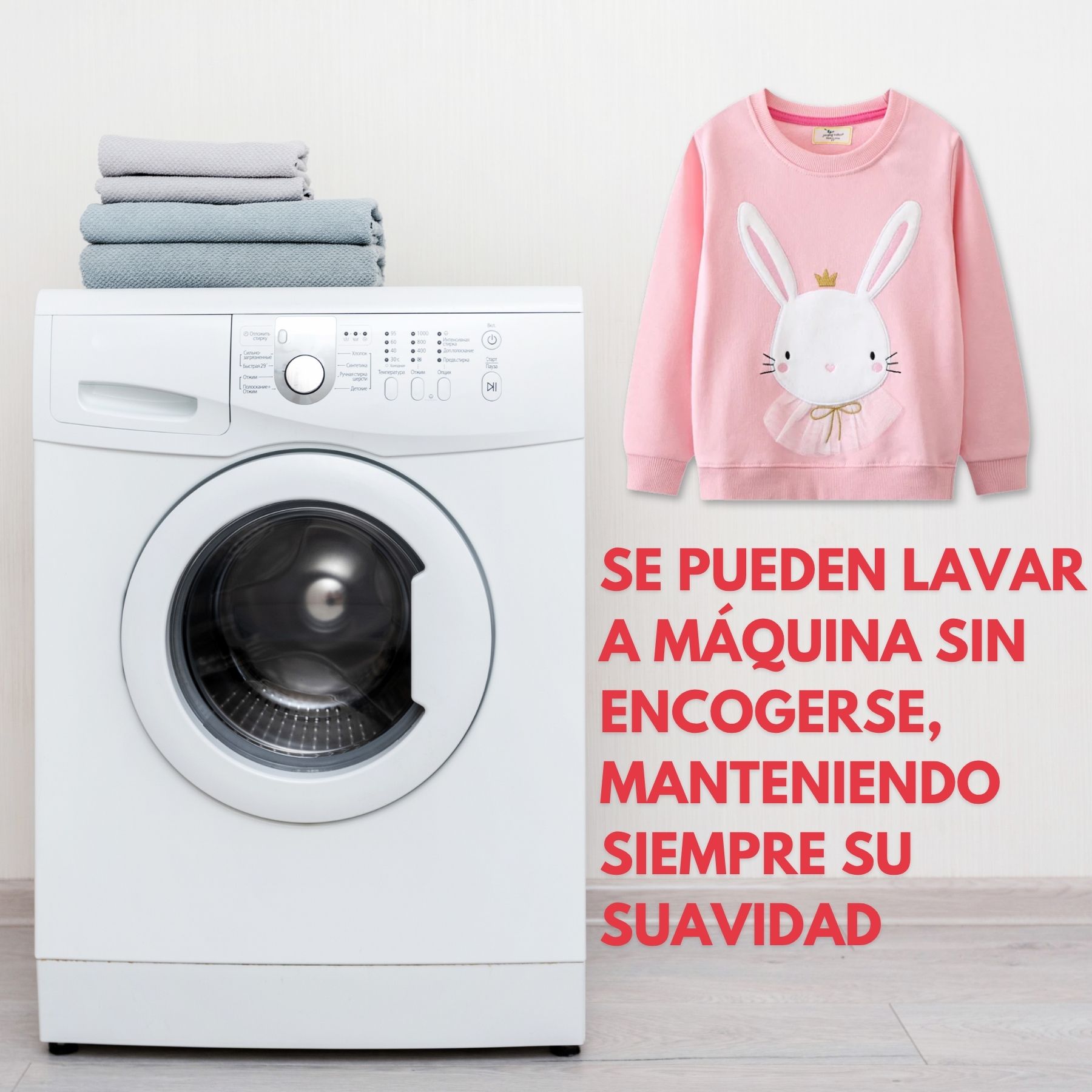 POLERÓN NIÑA MANGA LARGA 100% ALGODÓN ROSADO CONEJITO - 6