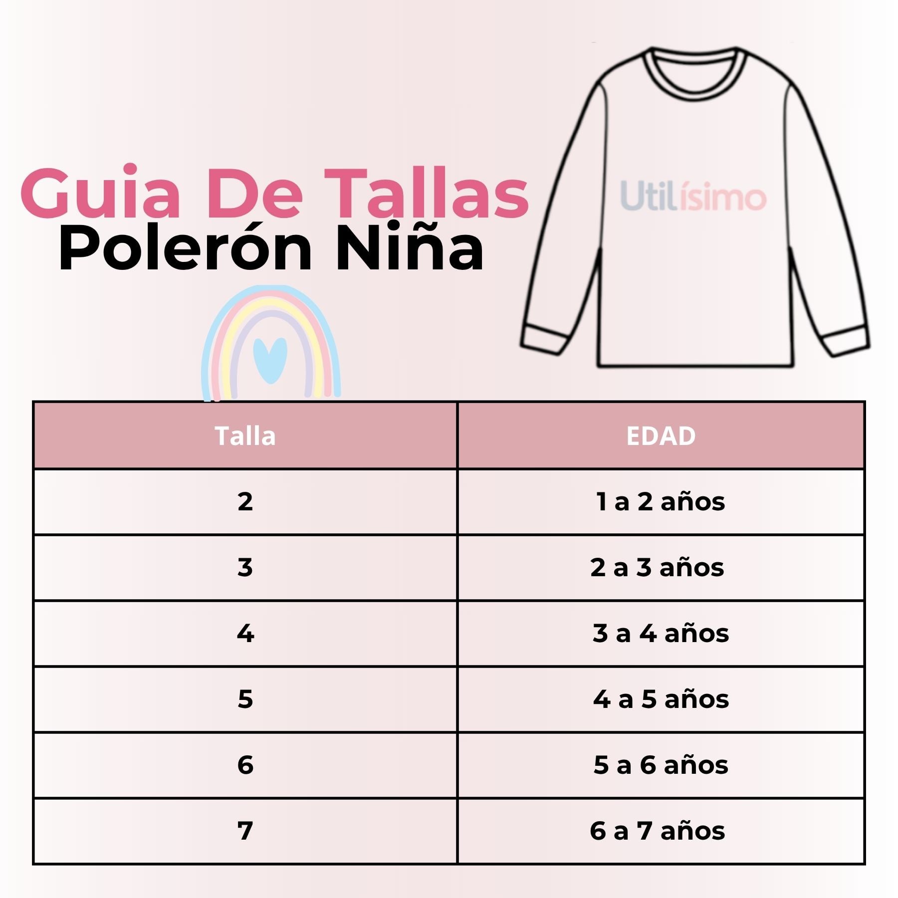 POLERÓN NIÑA MANGA LARGA 100% ALGODÓN FUCSIA ARCOIRIS - 2