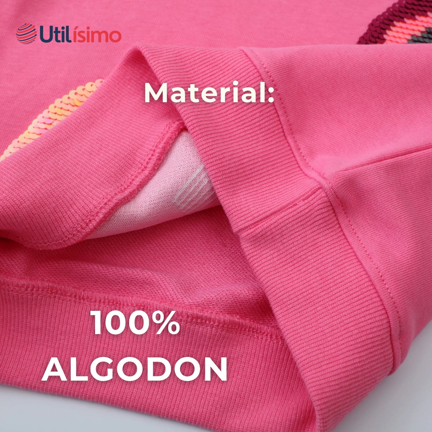 POLERÓN NIÑA MANGA LARGA 100% ALGODÓN FUCSIA ARCOIRIS - 4