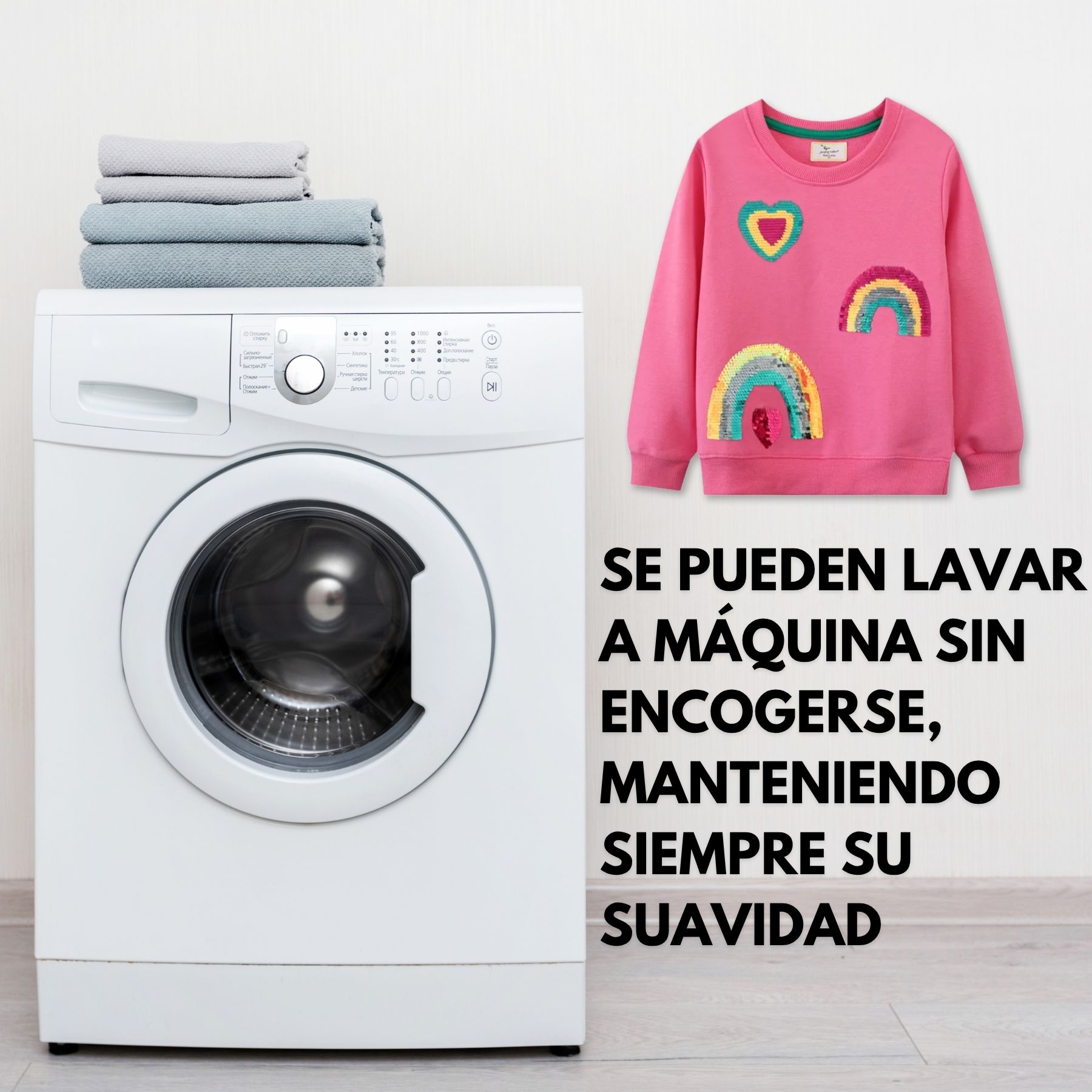POLERÓN NIÑA MANGA LARGA 100% ALGODÓN FUCSIA ARCOIRIS - 5