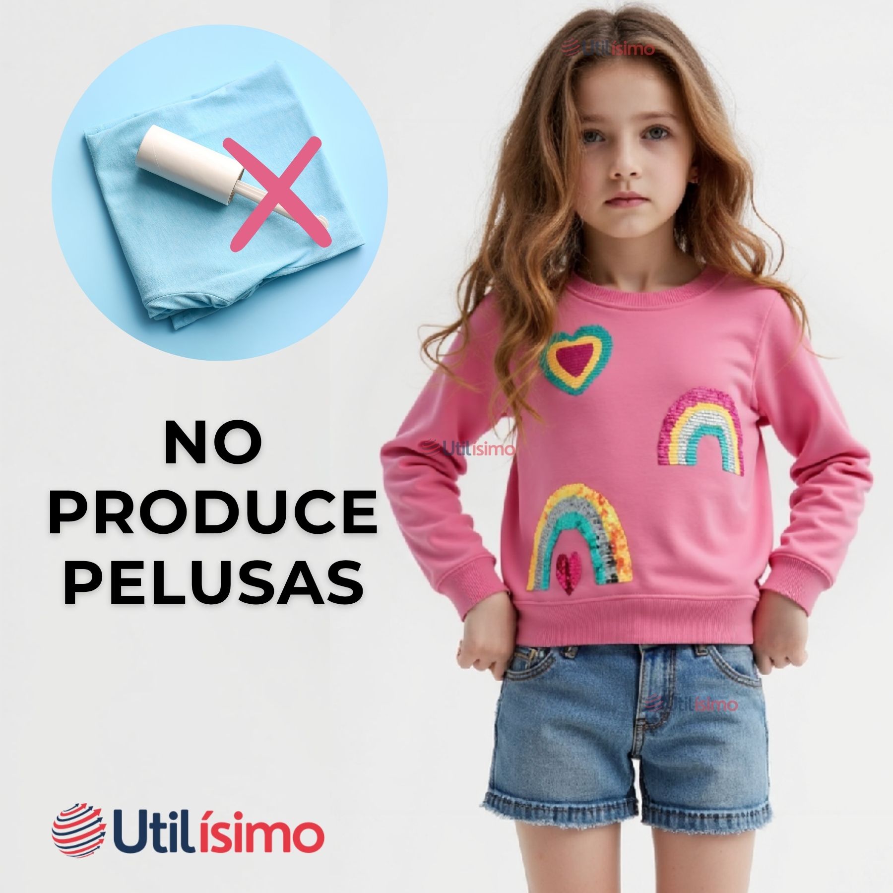 POLERÓN NIÑA MANGA LARGA 100% ALGODÓN FUCSIA ARCOIRIS - 6