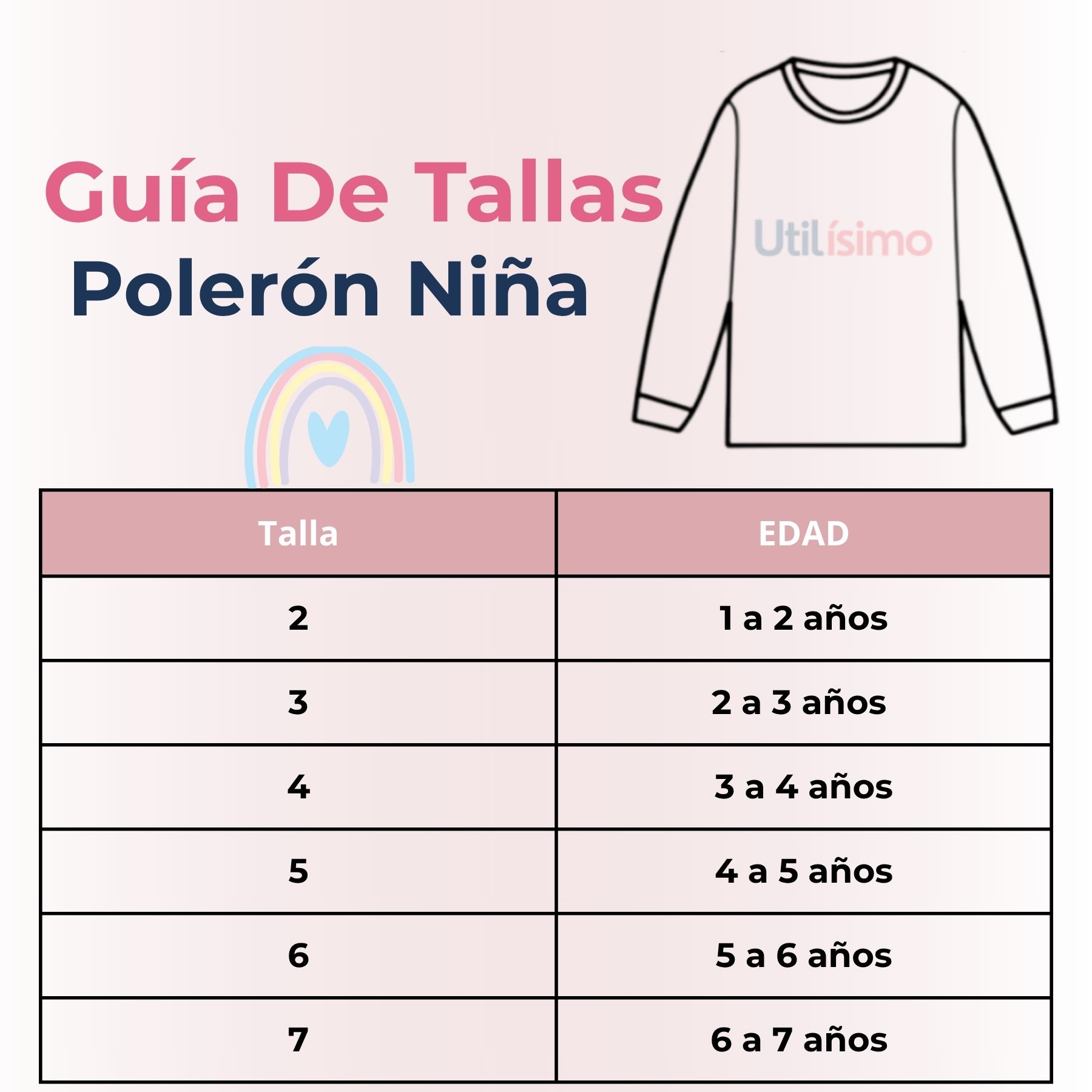 POLERÓN NIÑA MANGA LARGA 100% ALGODÓN FUCSIA ARCOIRIS - 3