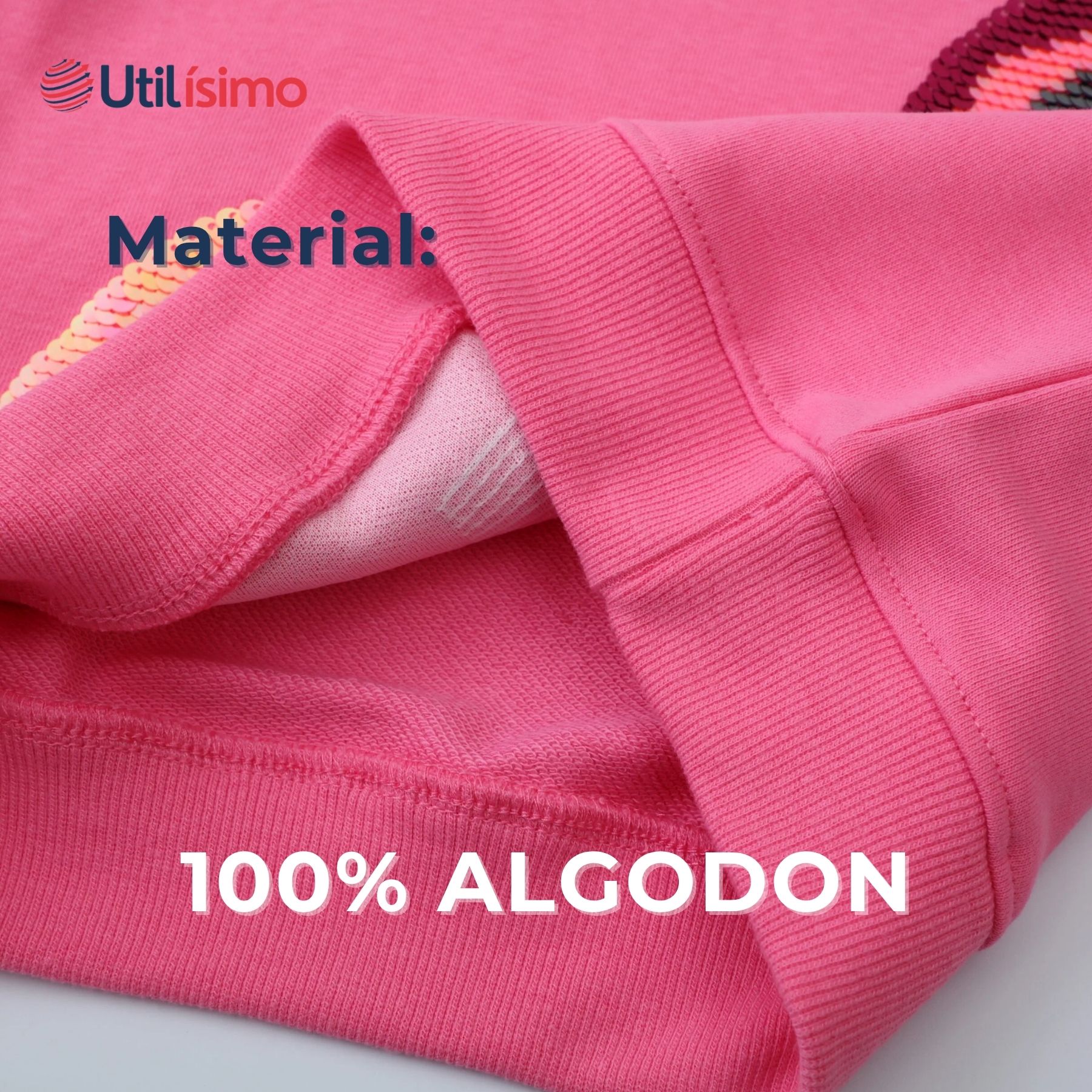 POLERÓN NIÑA MANGA LARGA 100% ALGODÓN FUCSIA ARCOIRIS - 5