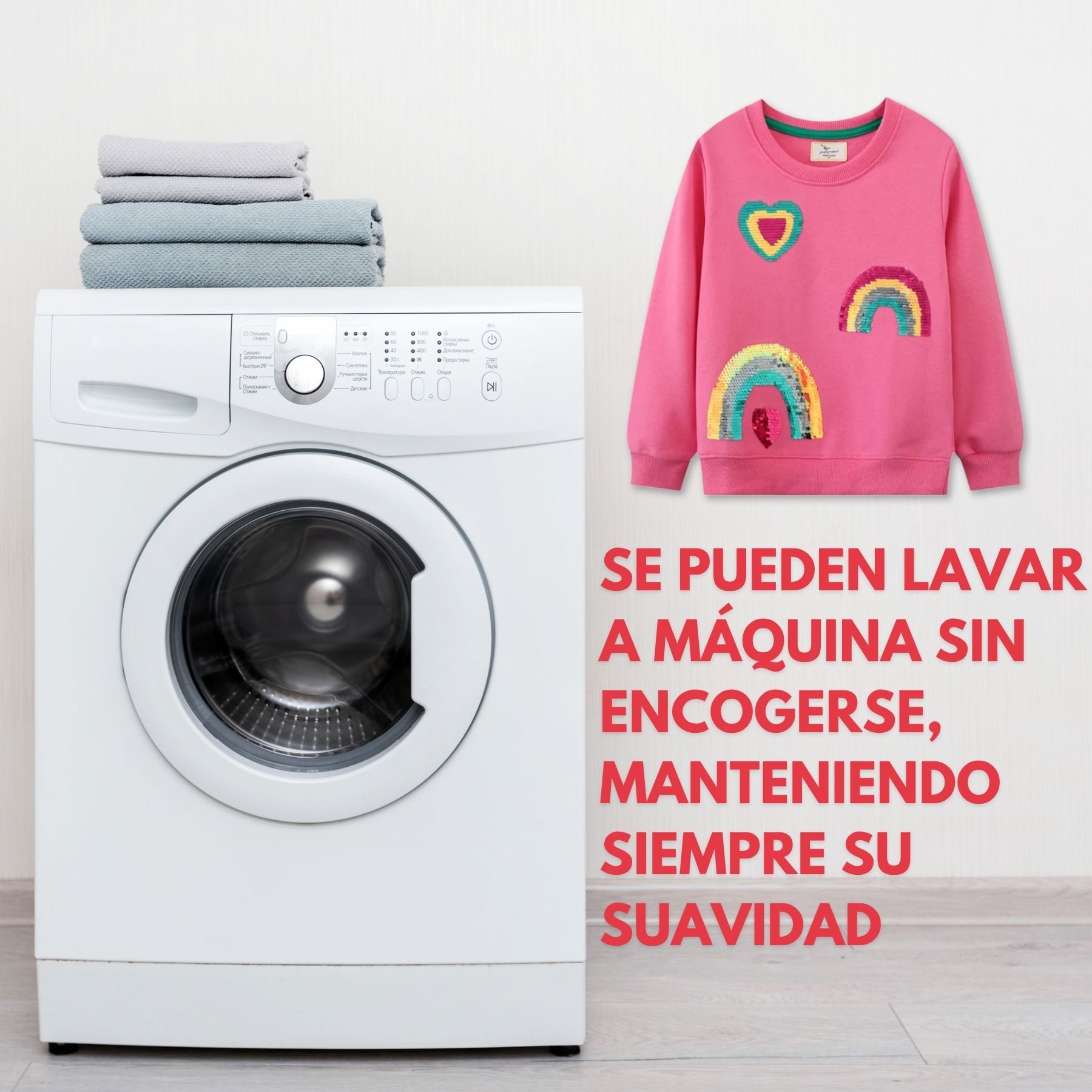 POLERÓN NIÑA MANGA LARGA 100% ALGODÓN FUCSIA ARCOIRIS - 6