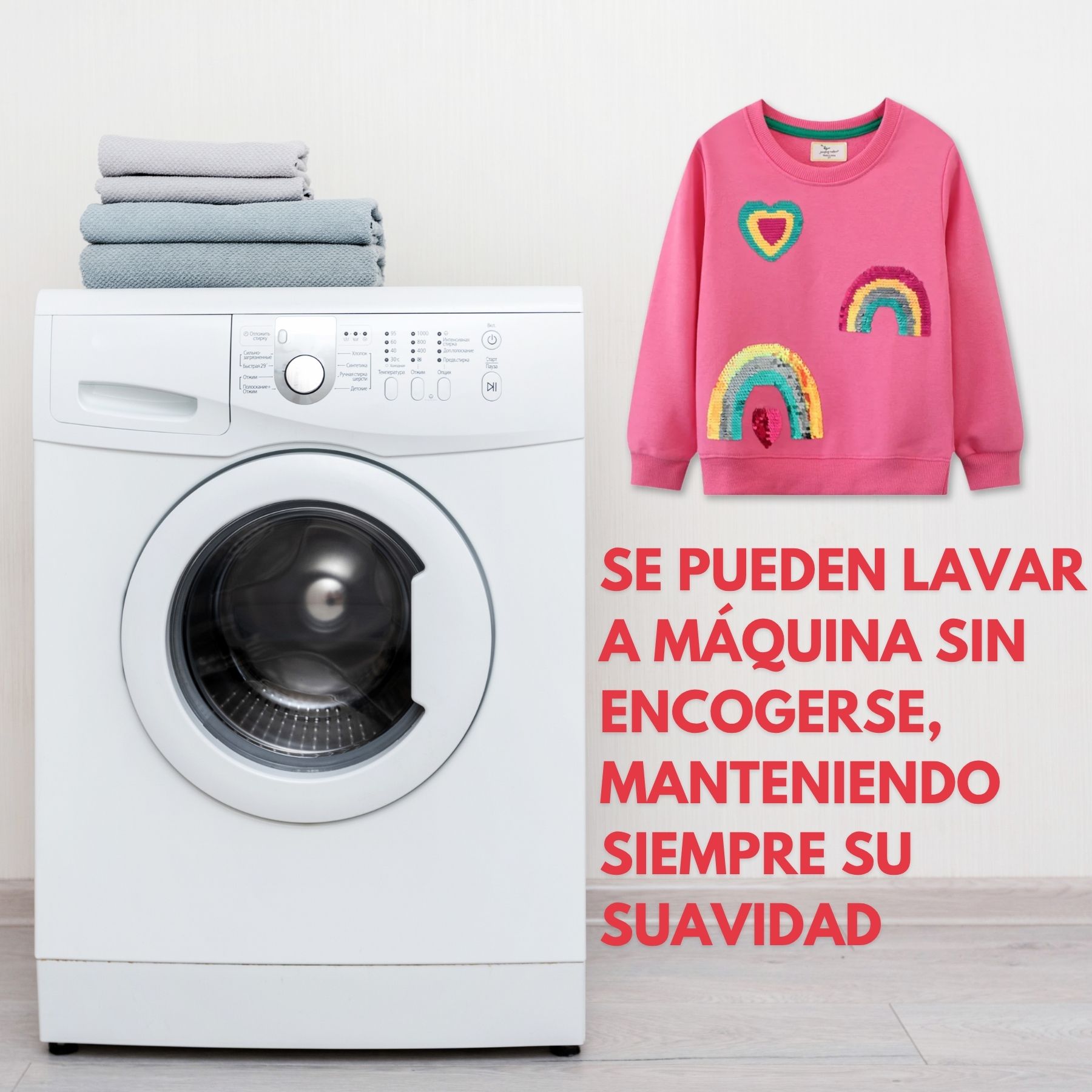 POLERÓN NIÑA MANGA LARGA 100% ALGODÓN FUCSIA ARCOIRIS - 6