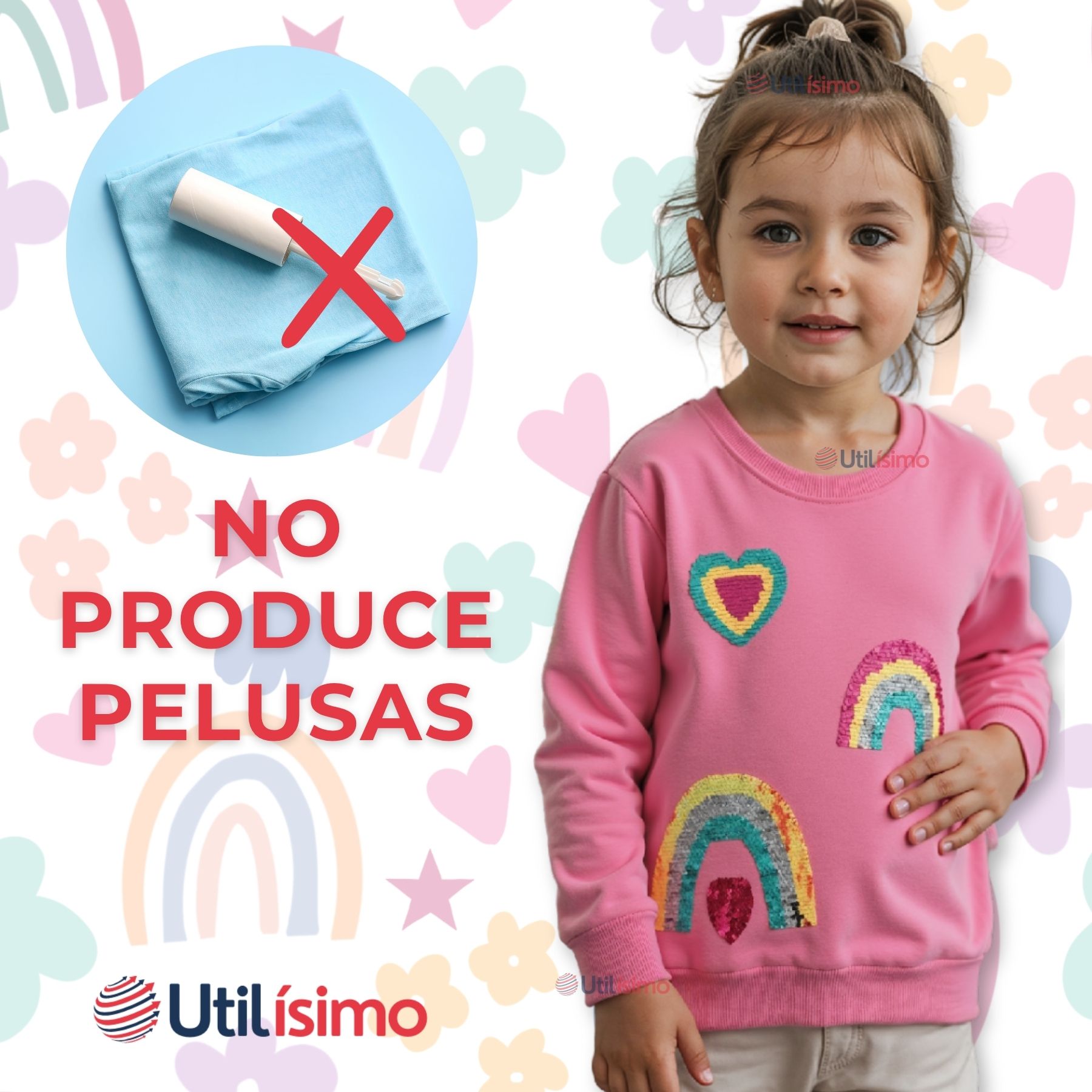POLERÓN NIÑA MANGA LARGA 100% ALGODÓN FUCSIA ARCOIRIS - 7