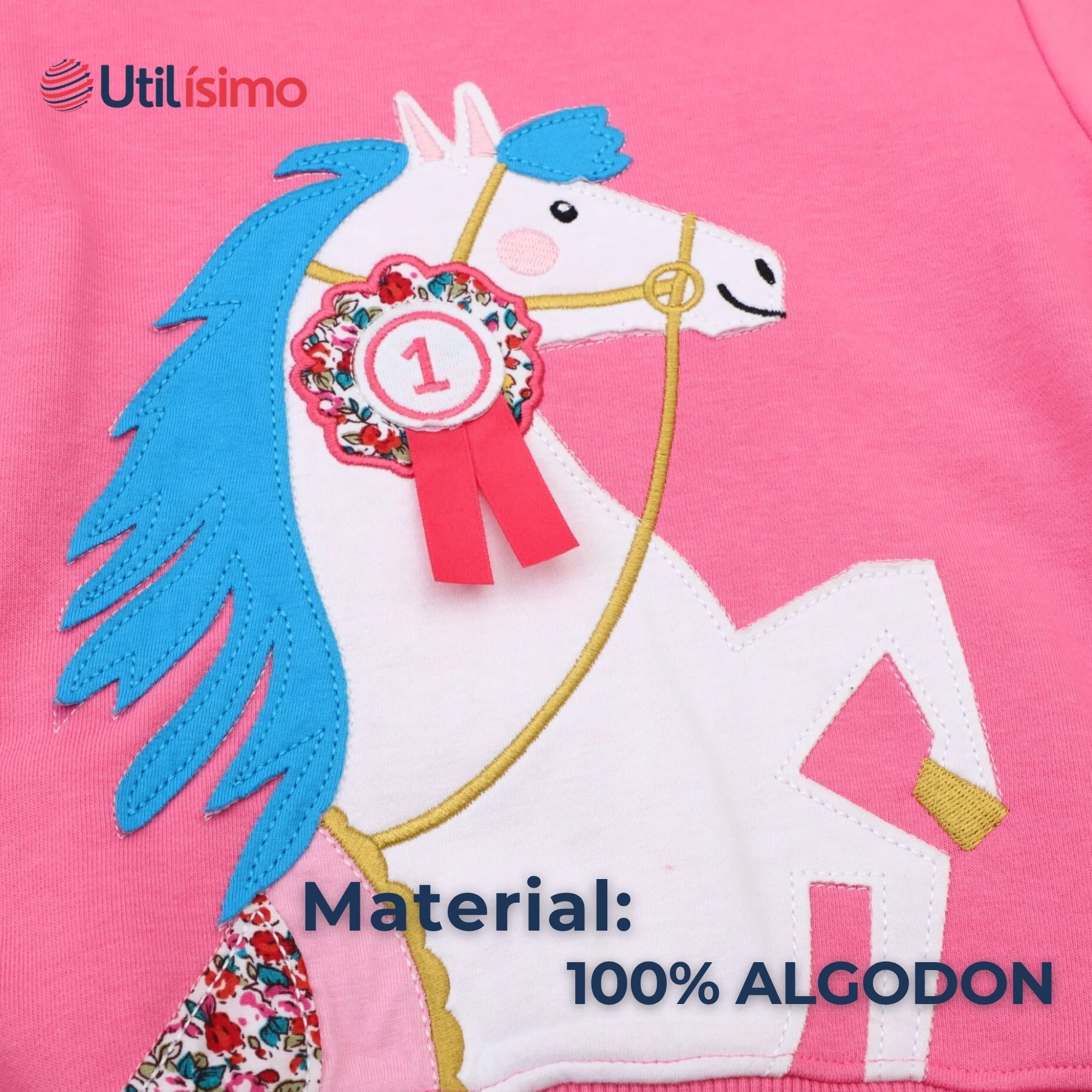 POLERÓN NIÑA MANGA LARGA 100% ALGODÓN FUCSIA UNICORNIO - 4