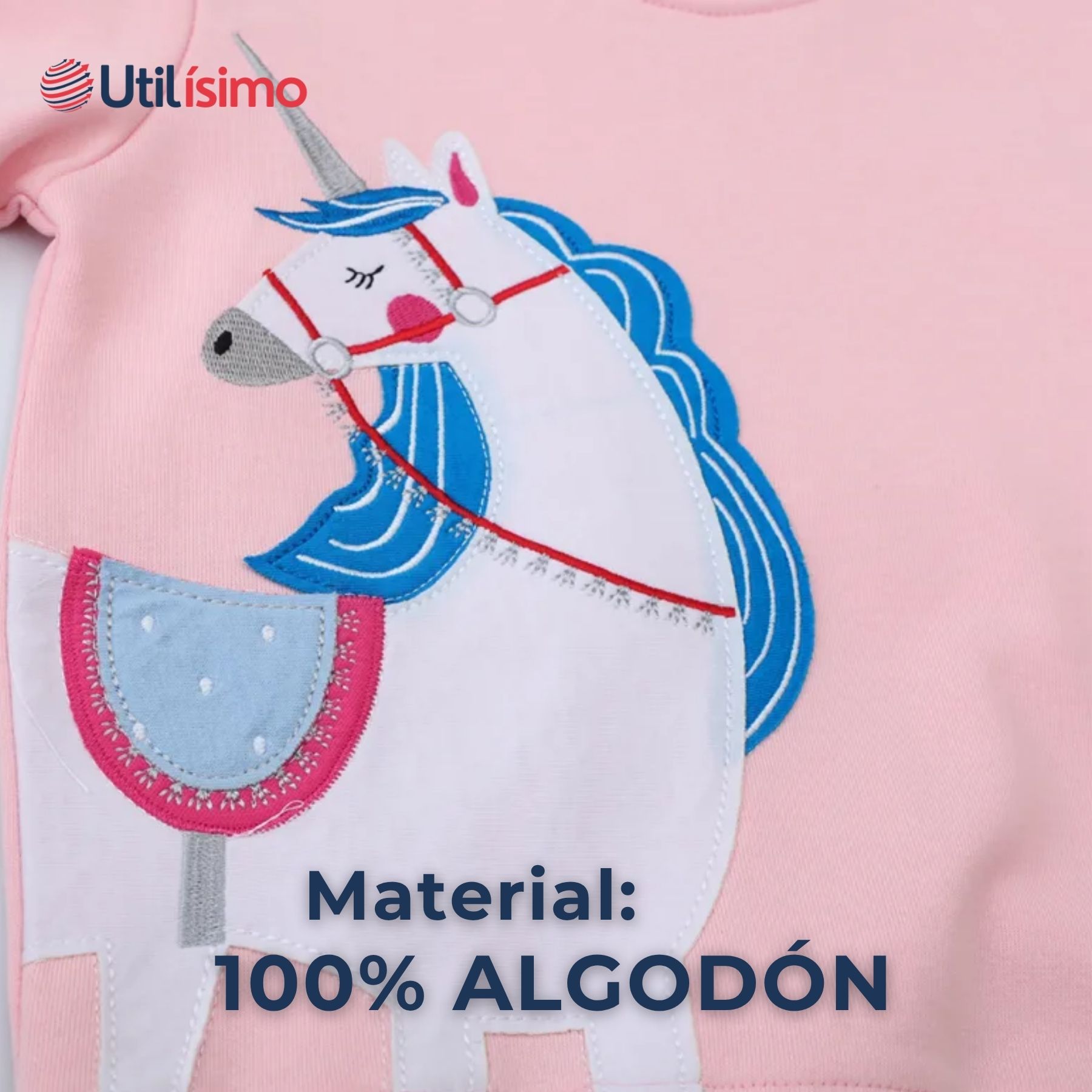 POLERÓN NIÑA MANGA LARGA 100% ALGODÓN ROSA UNICORNIO - 5