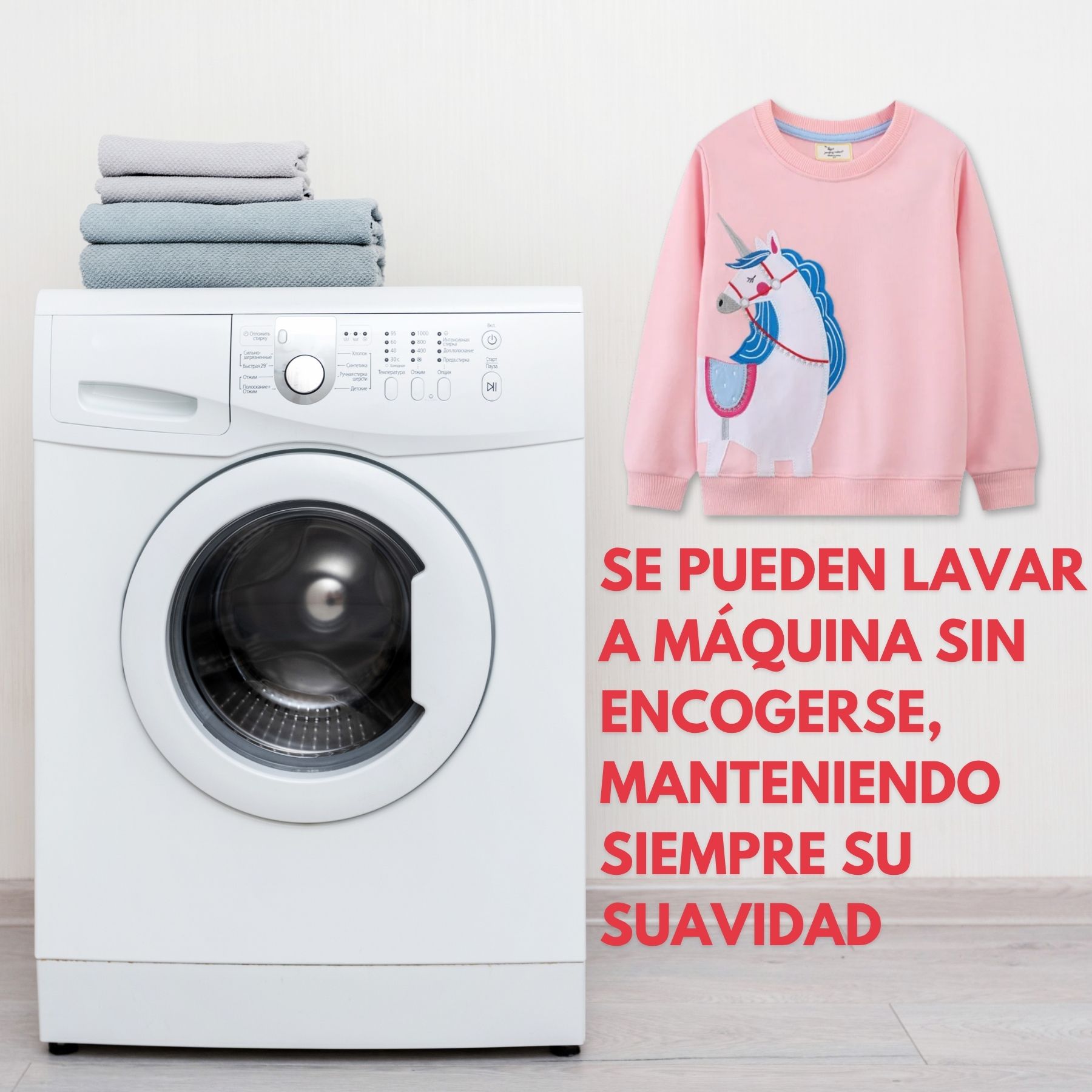 POLERÓN NIÑA MANGA LARGA 100% ALGODÓN ROSA UNICORNIO - 6