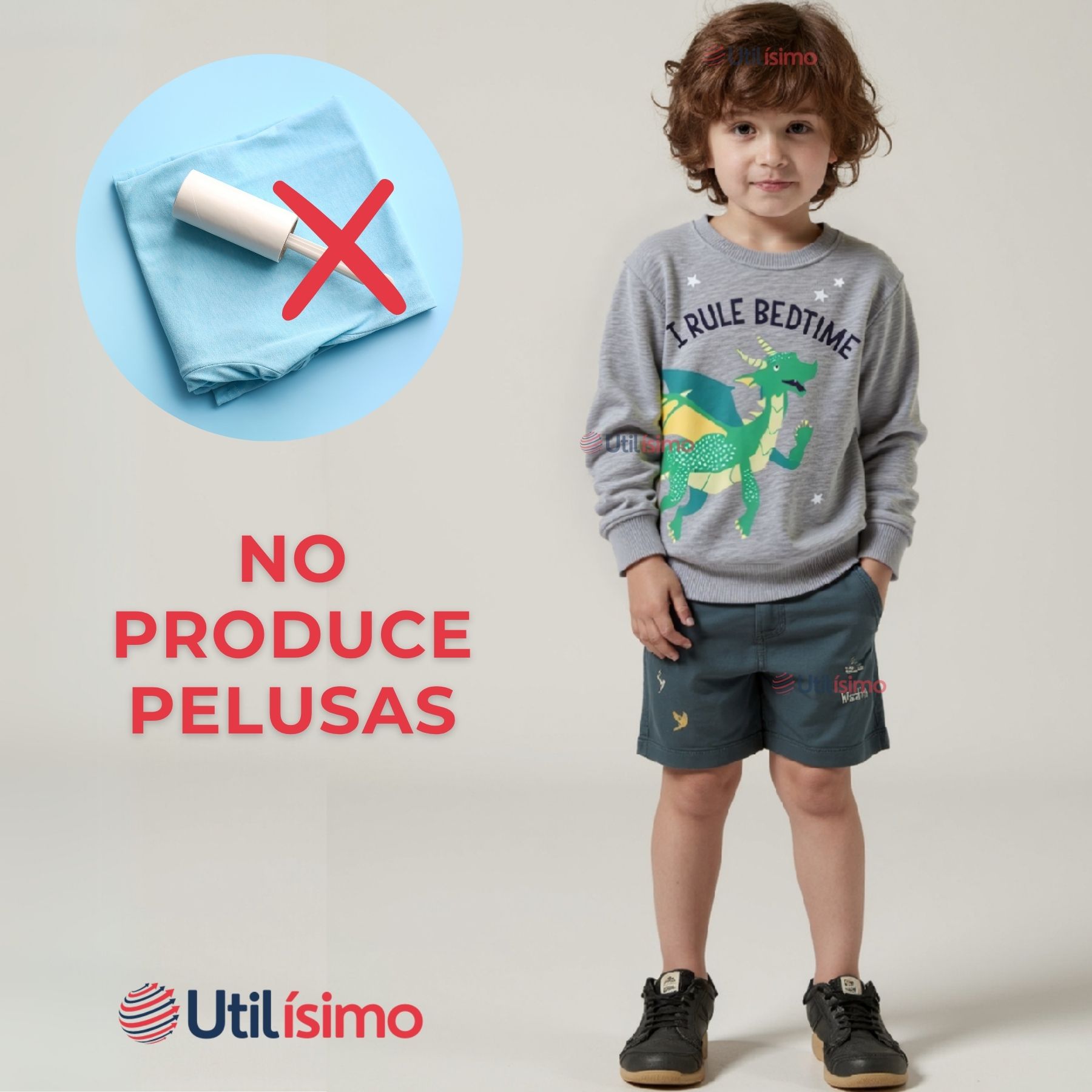 POLERÓN NIÑO MANGA LARGA 100% ALGODÓN GRIS DRAGON - 7
