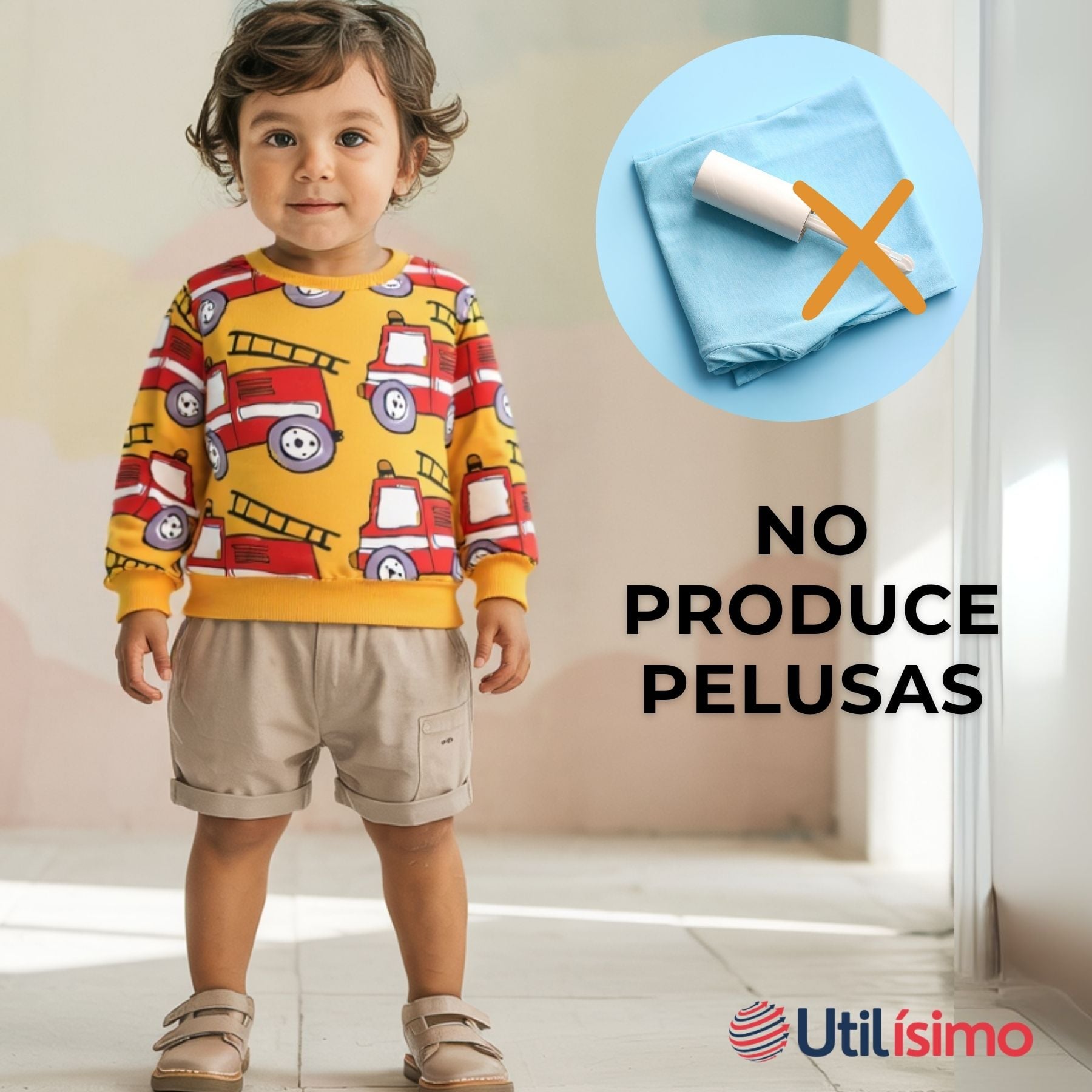 POLERÓN NIÑO MANGA LARGA 100% ALGODÓN EN COLOR AMARILLO BOMBEROS - 6