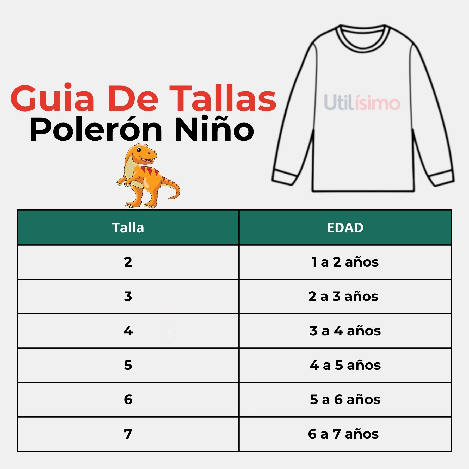 POLERÓN NIÑO MANGA LARGA 100% ALGODÓN NARANJA DINOSAURIOS - 3