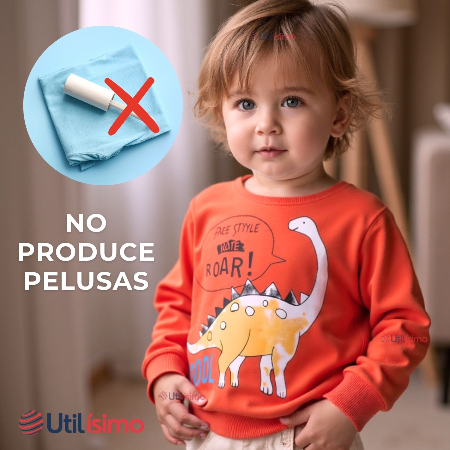 POLERÓN NIÑO MANGA LARGA 100% ALGODÓN NARANJA DINOSAURIOS - 7
