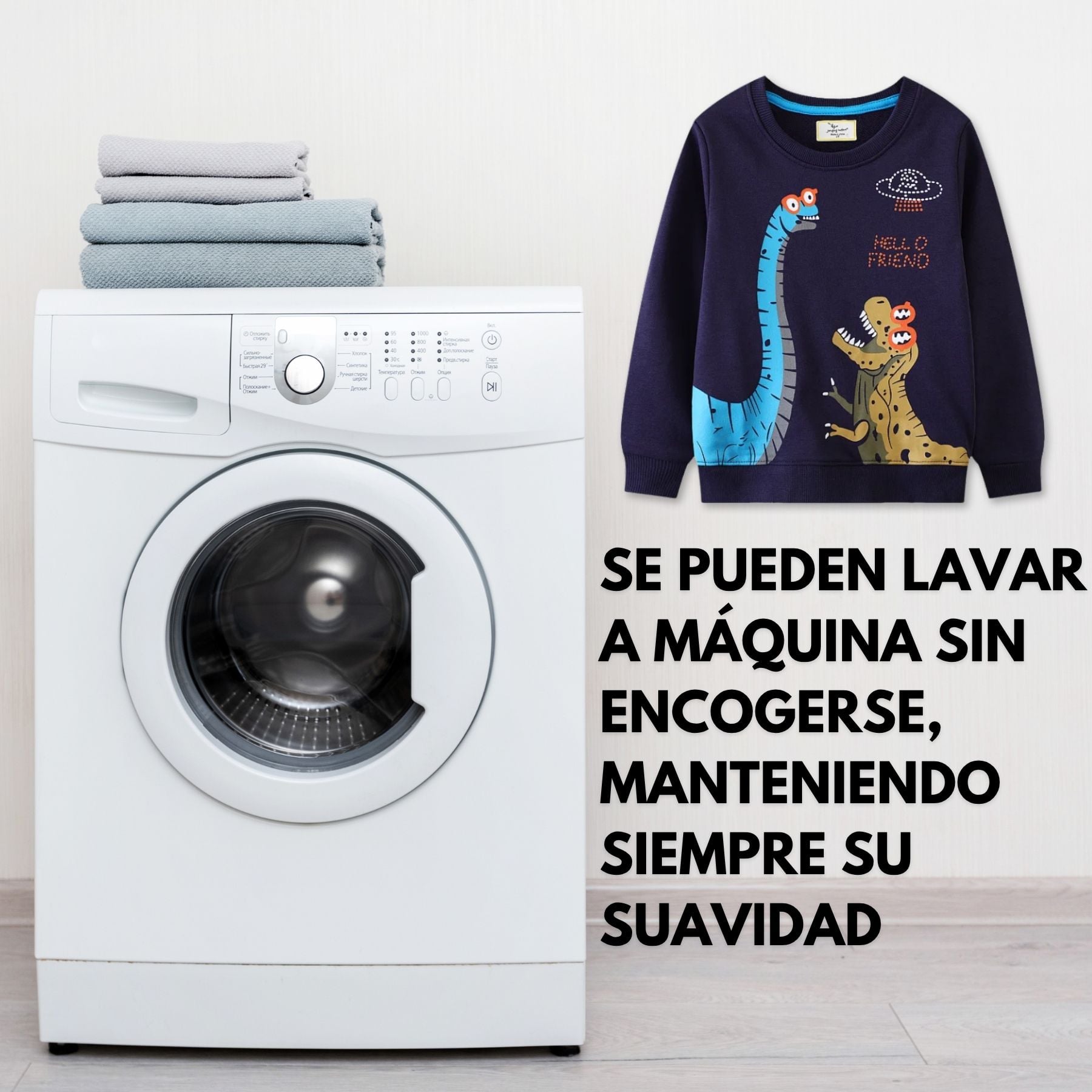 POLERÓN NIÑO MANGA LARGA 100% ALGODÓN AZUL DINOSAURIOS - 6