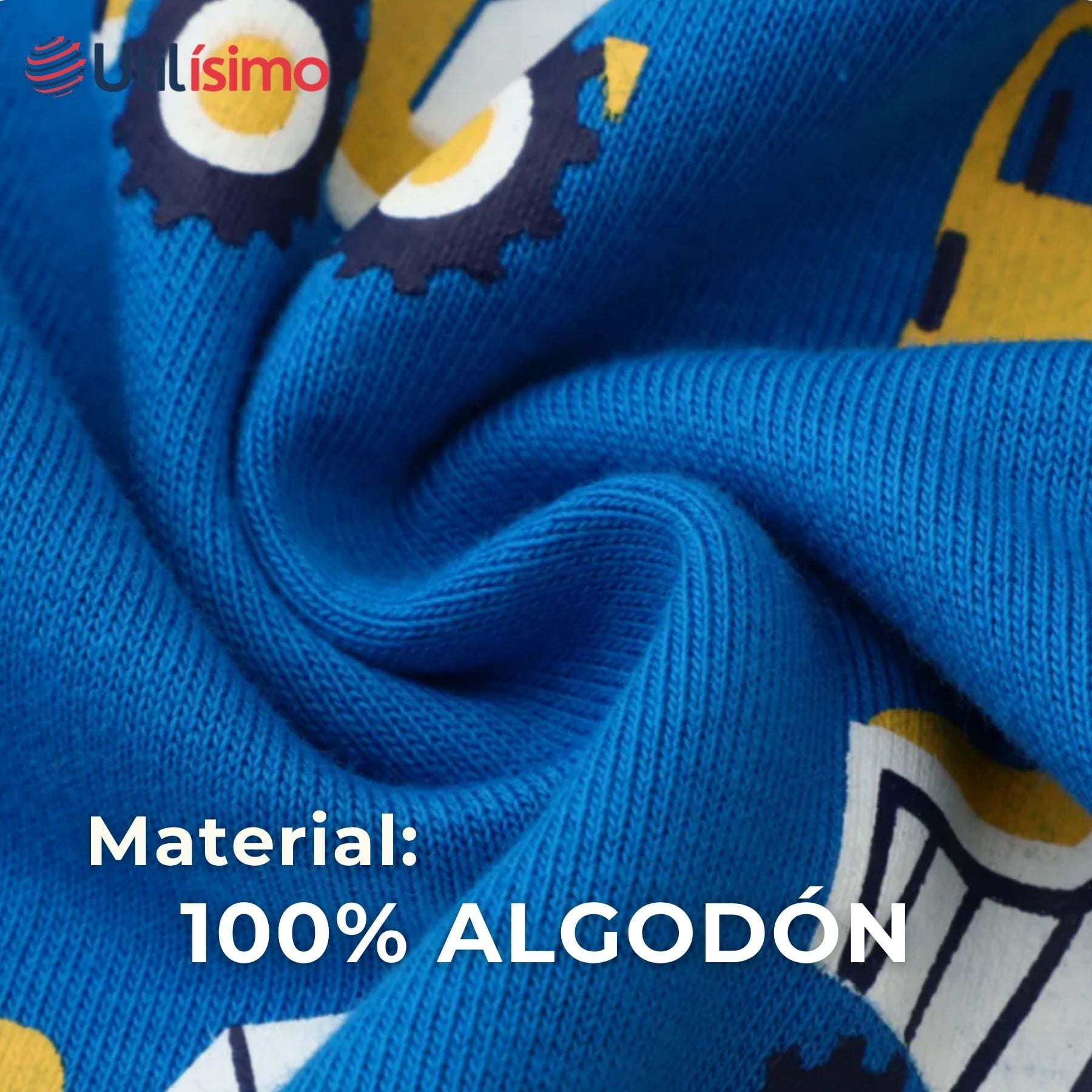 POLERÓN NIÑO MANGA LARGA 100% ALGODÓN  AZUL CLARO GRÚAS - 4