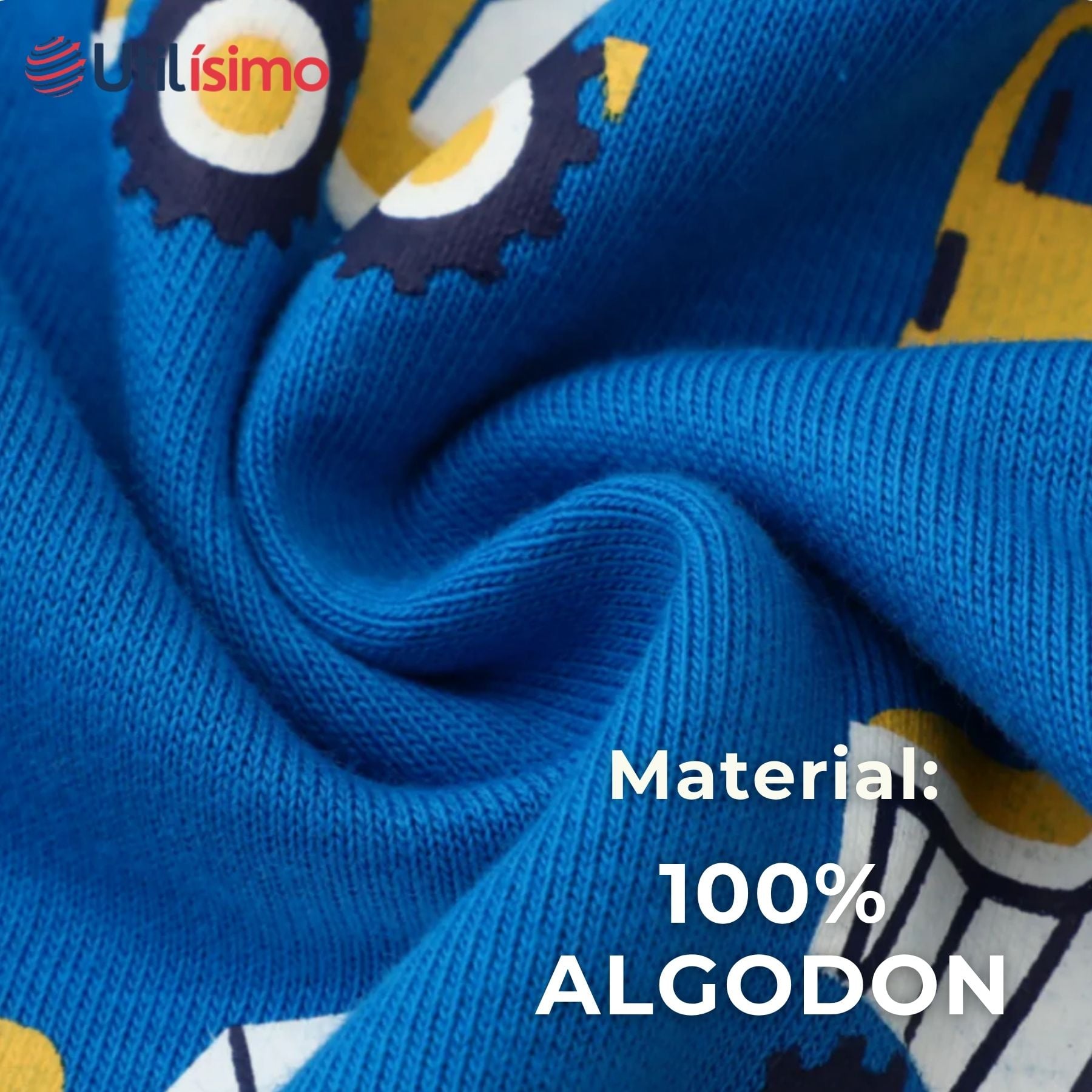 POLERÓN NIÑO MANGA LARGA 100% ALGODÓN AZUL CLARO GRUAS - 5