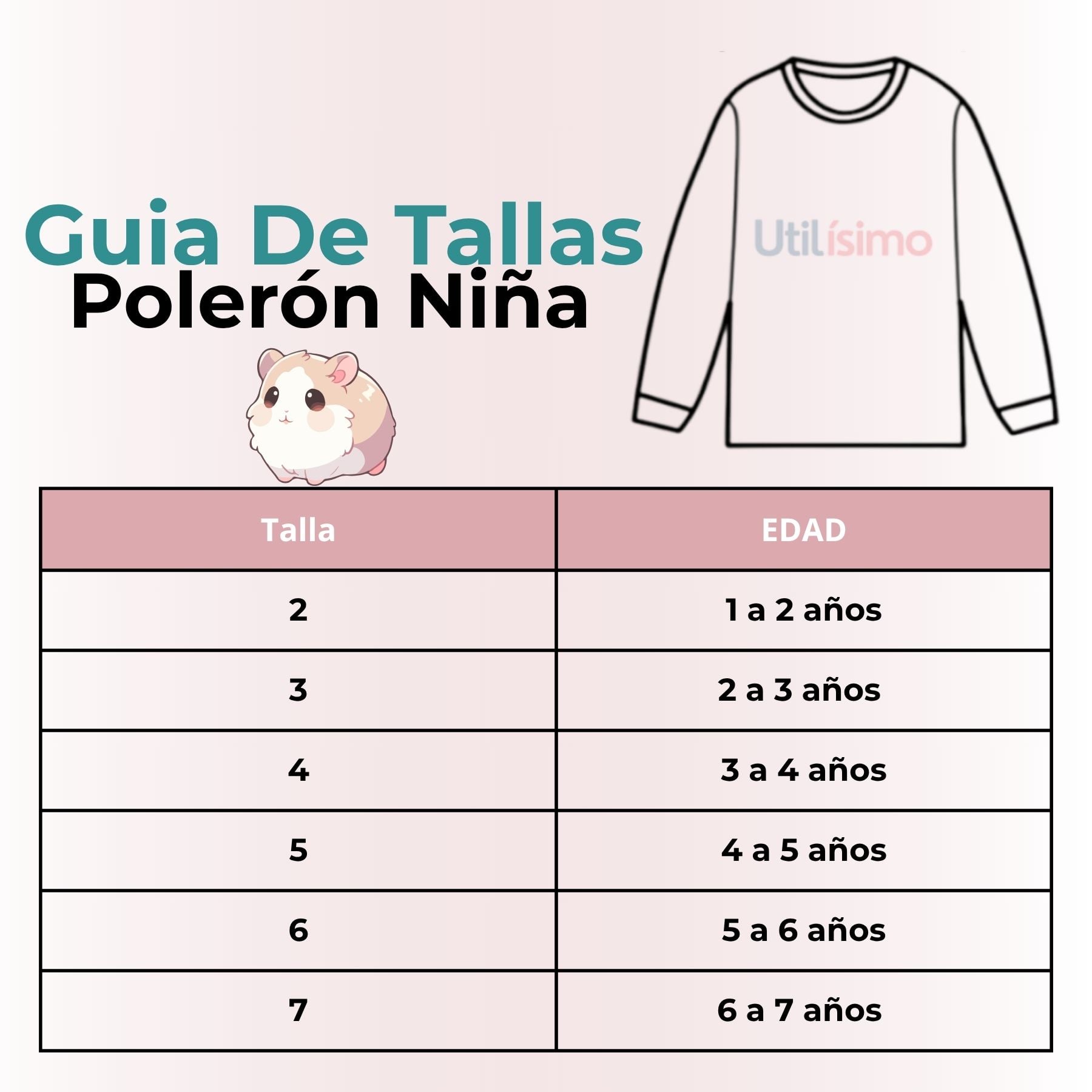 POLERÓN NIÑA MANGA LARGA 100% ALGODÓN TURQUESA HAMSTER - 2
