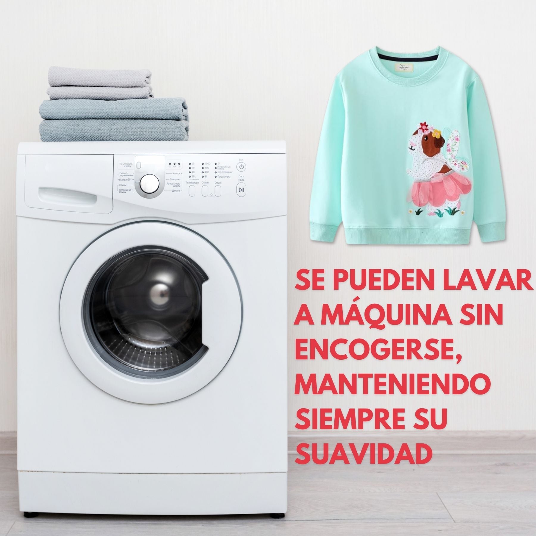 POLERÓN NIÑA MANGA LARGA 100% ALGODÓN TURQUESA HAMSTER - 5