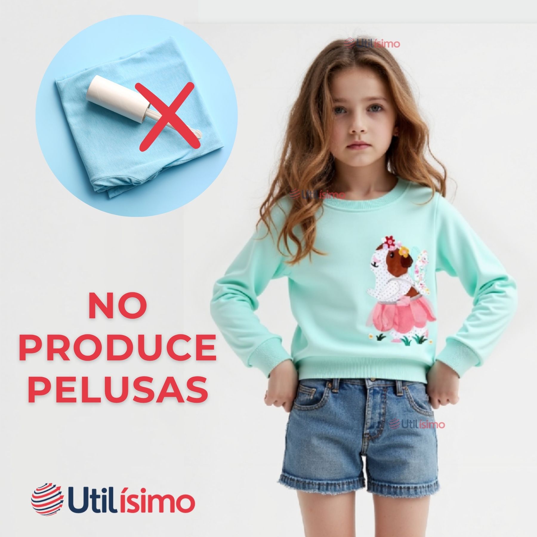 POLERÓN NIÑA MANGA LARGA 100% ALGODÓN TURQUESA HAMSTER - 6