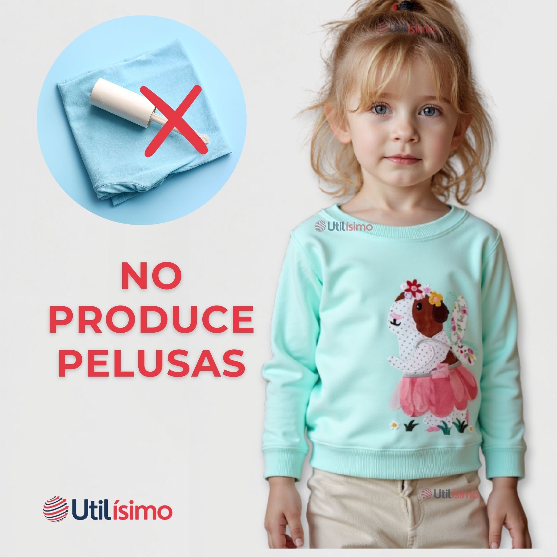 POLERÓN NIÑA MANGA LARGA 100% ALGODÓN TURQUESA HAMSTER - 7